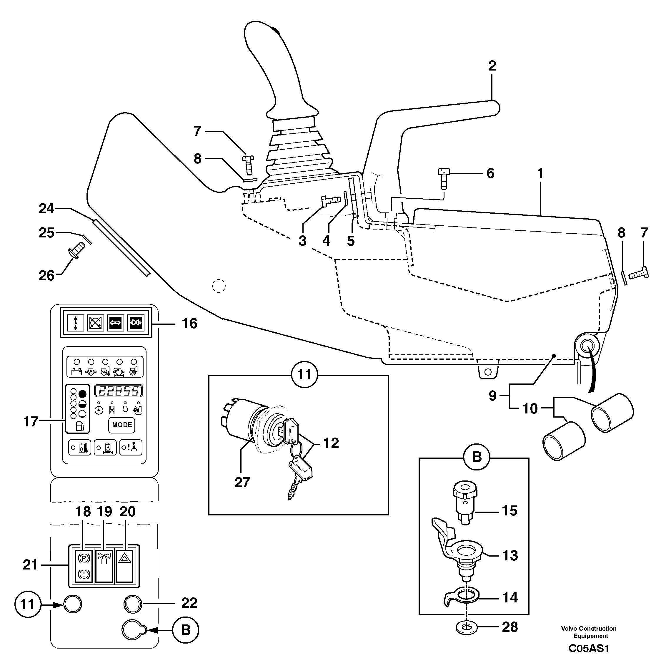 Operator's station : instrument panel ( right ) — volvo parts diagram