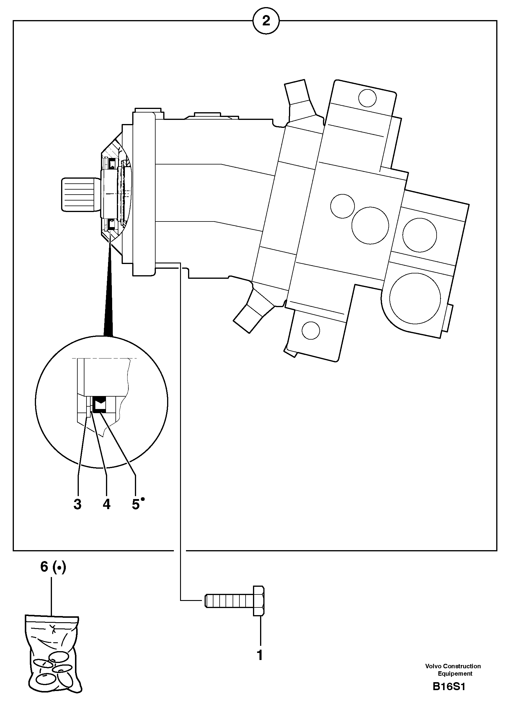 Hydraulic motor : travelling — volvo parts diagram