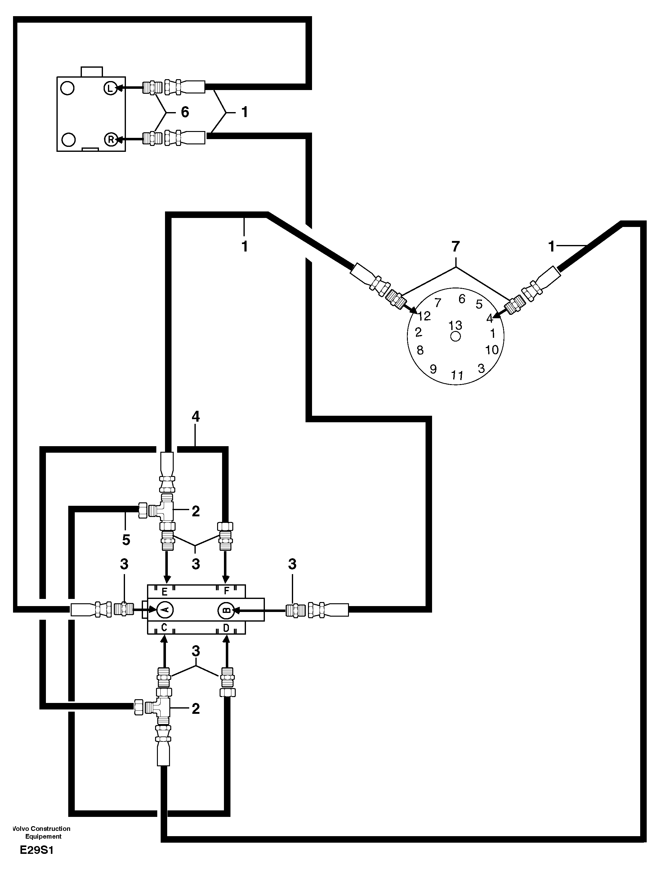 Hydraulic circuit / steering reversing — volvo parts diagram