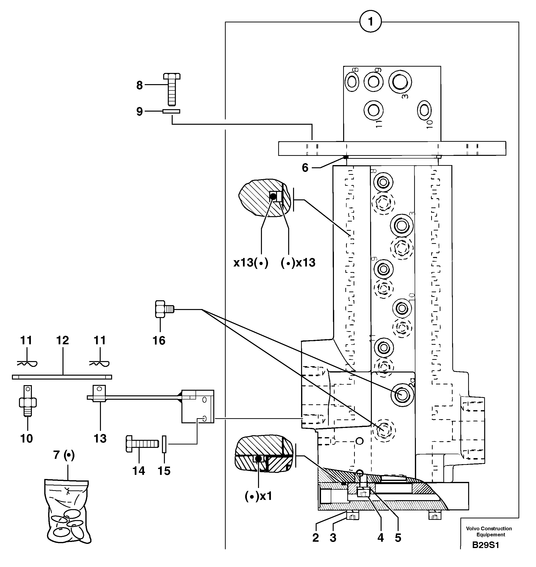 Swivel joint — volvo parts diagram