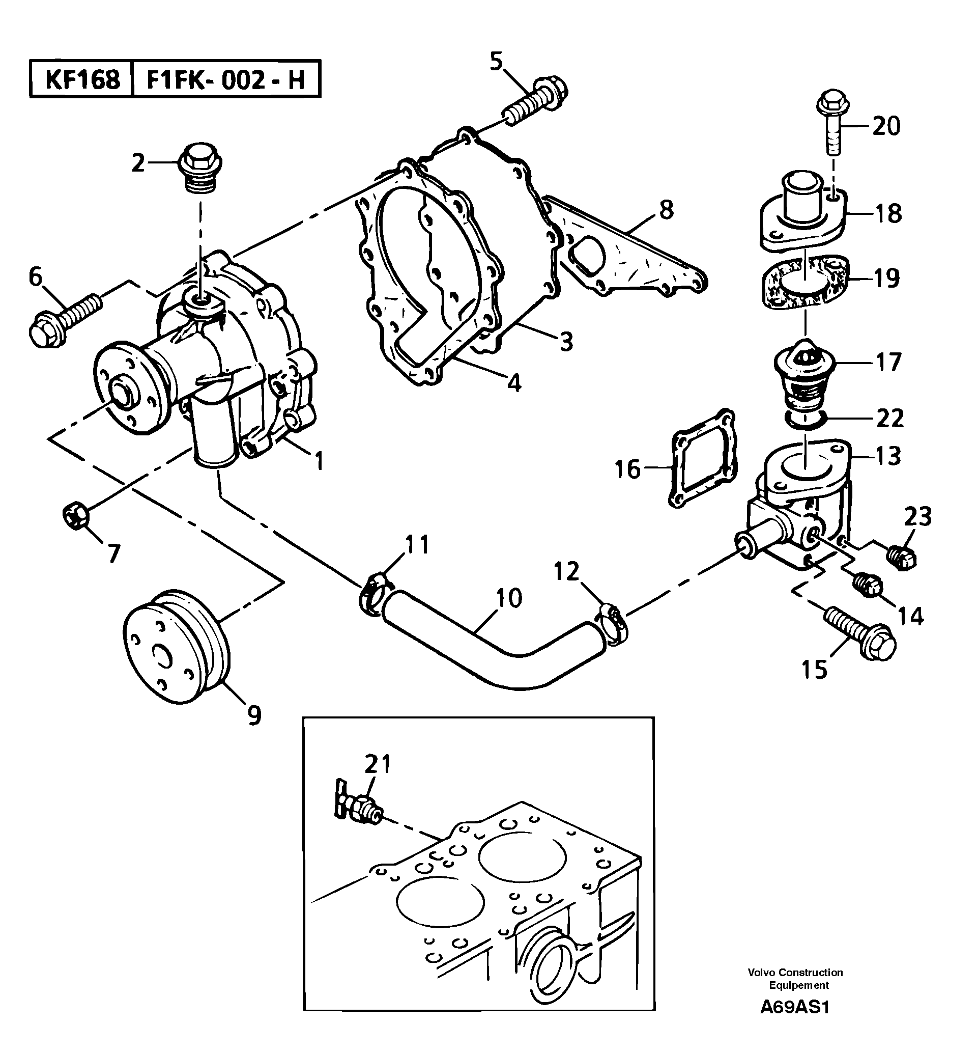 Water pump / thermostat — volvo parts diagram