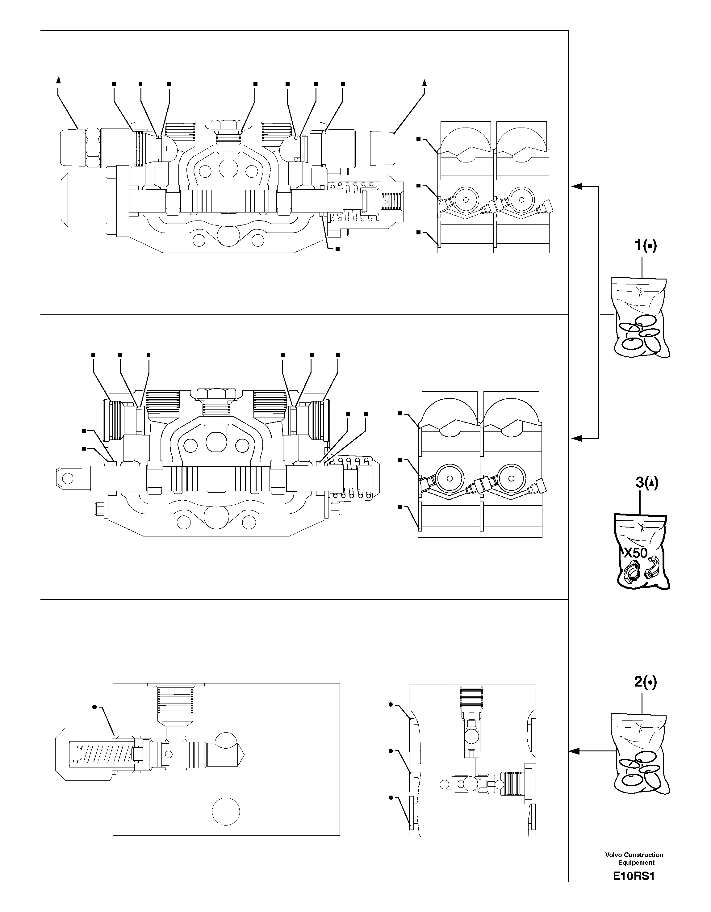 Control valve : seal (kit) for complete element — volvo parts diagram