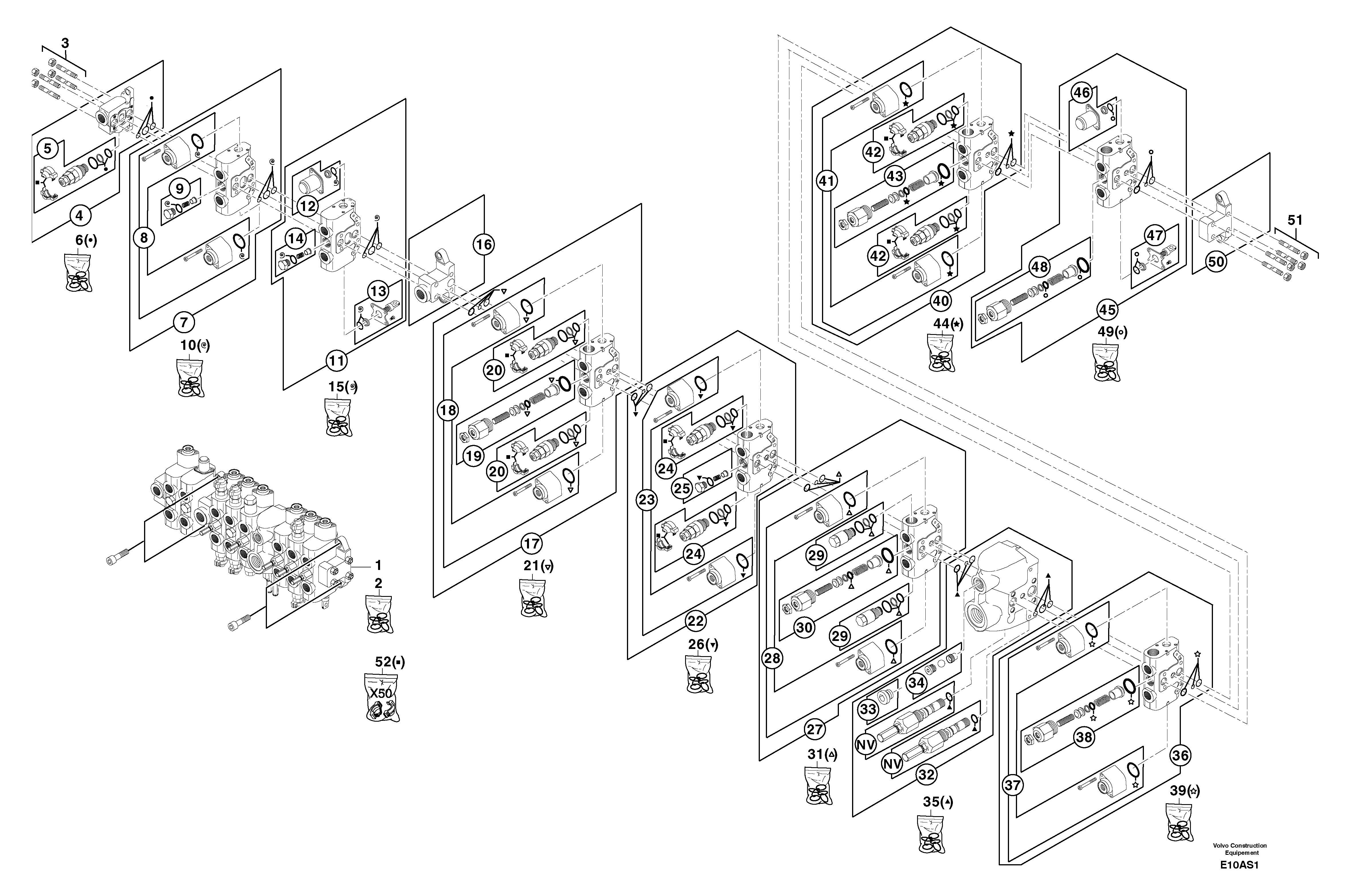 Control valve : 8 spools — volvo parts diagram