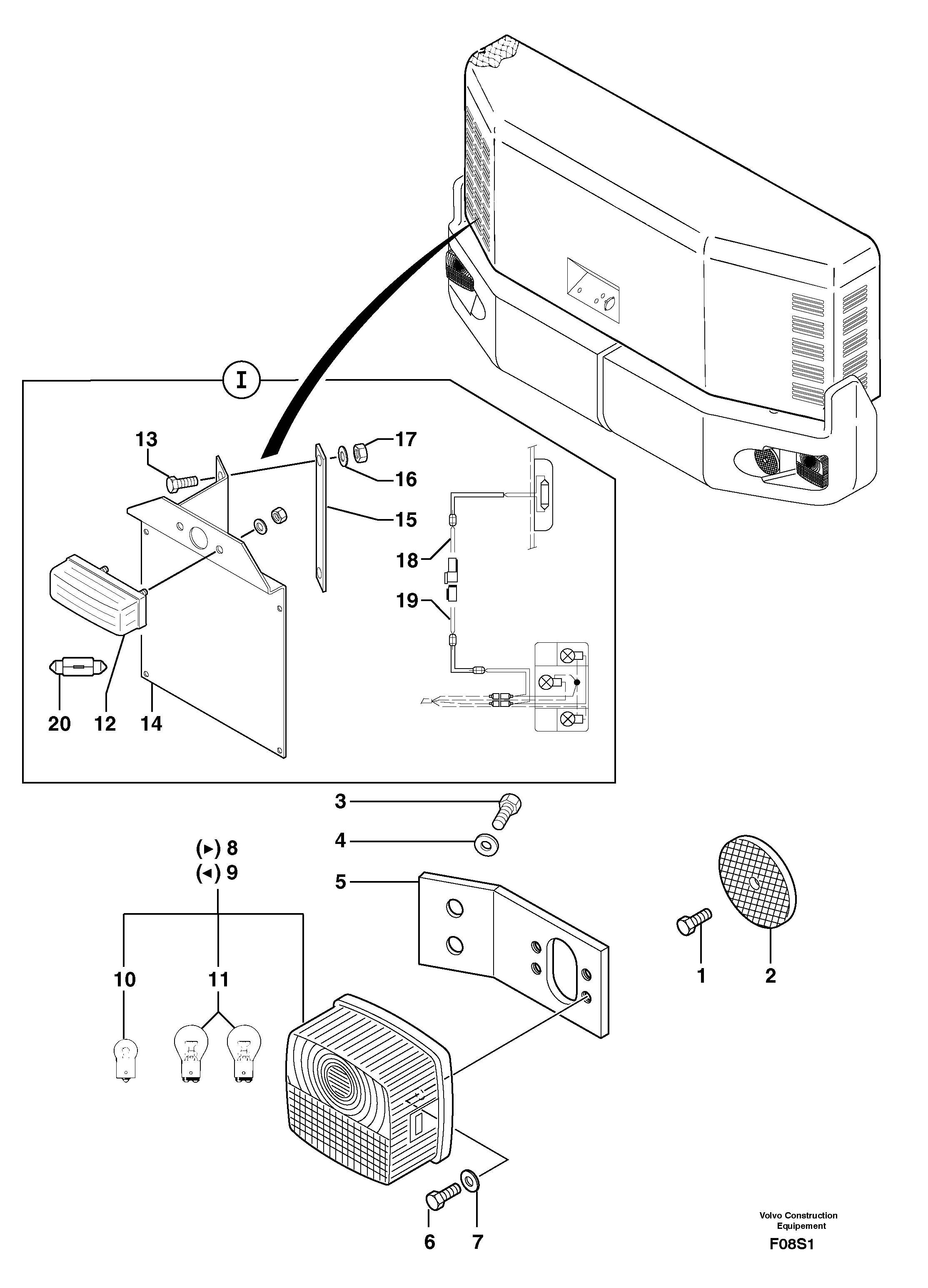 Rear signal light — volvo parts diagram
