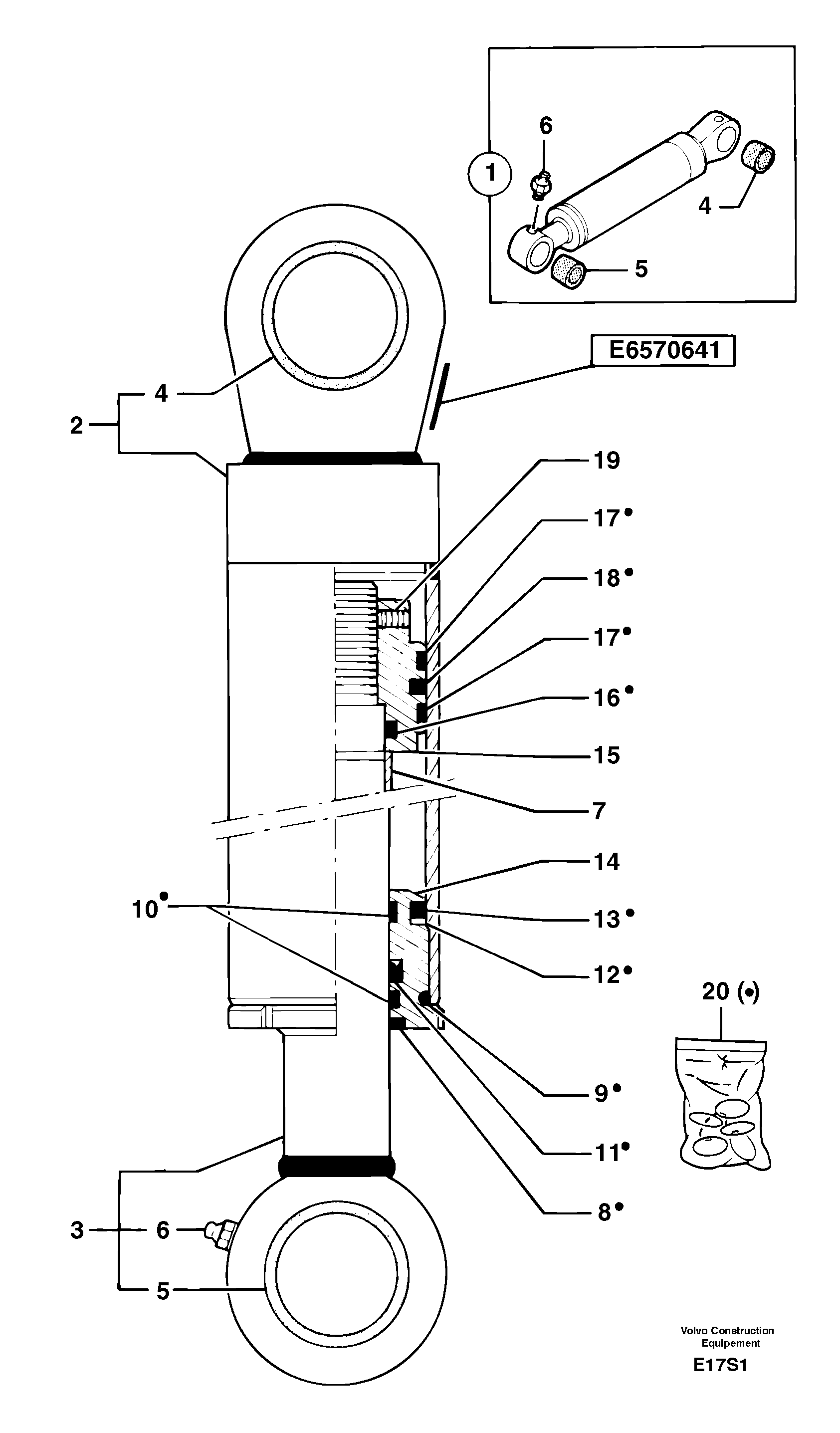 Boom offset cylinder — volvo parts diagram