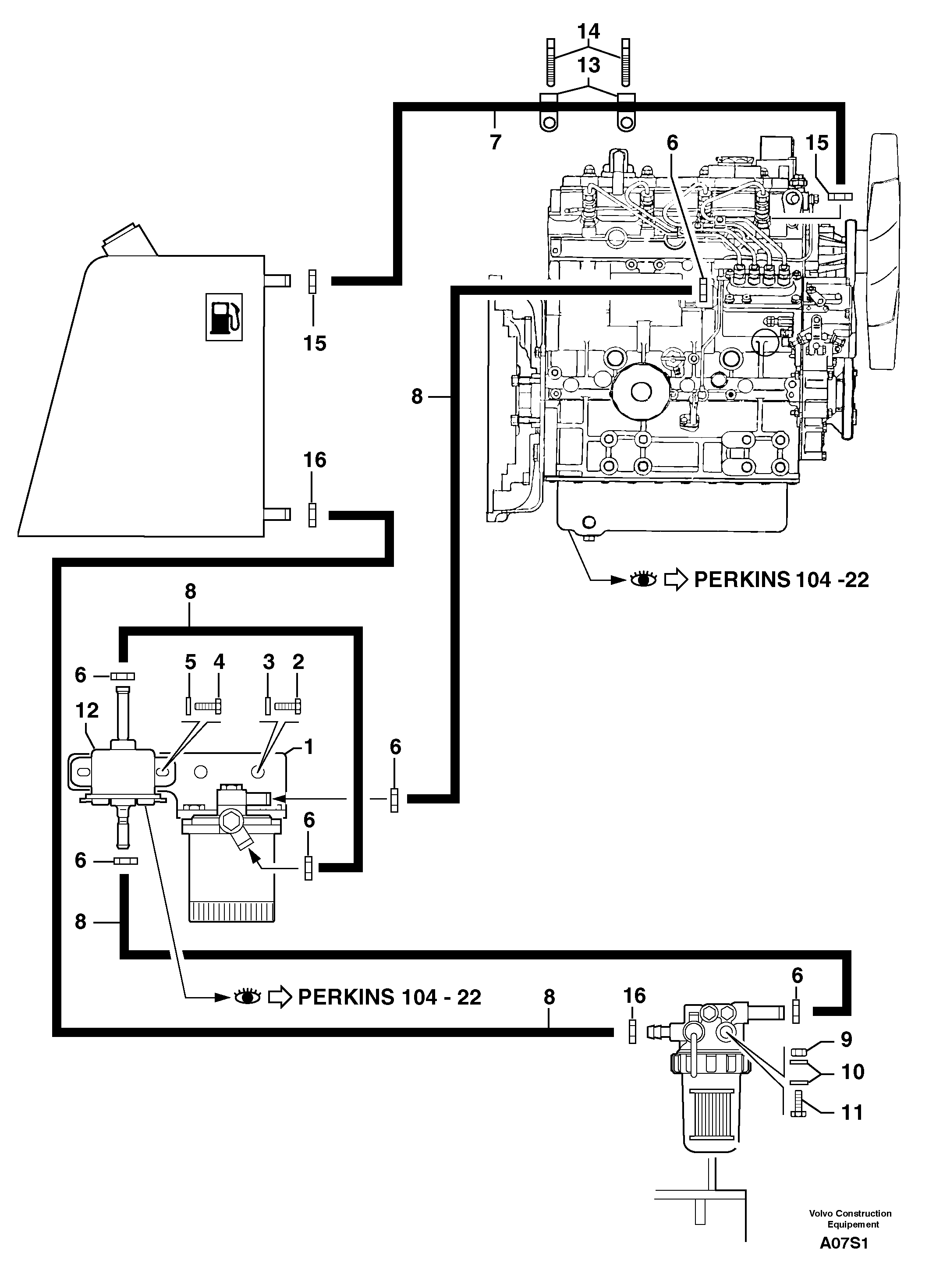 Fuel circuit — volvo parts diagram