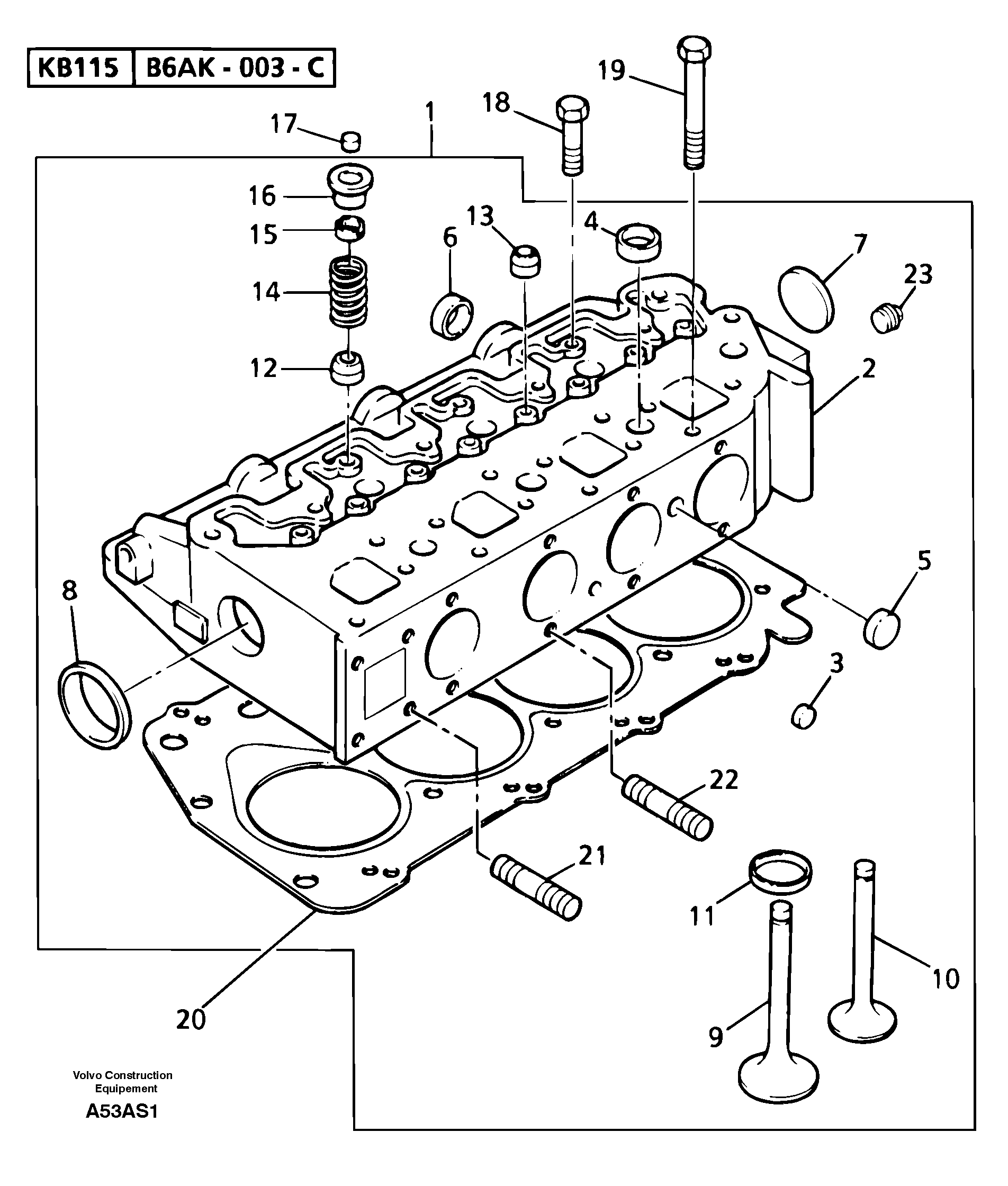 Cylinder head — volvo parts diagram