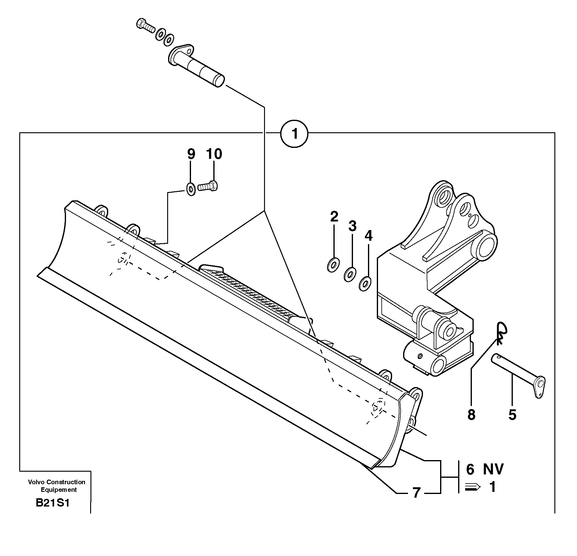 dozer blade on stabiliser — volvo parts diagram