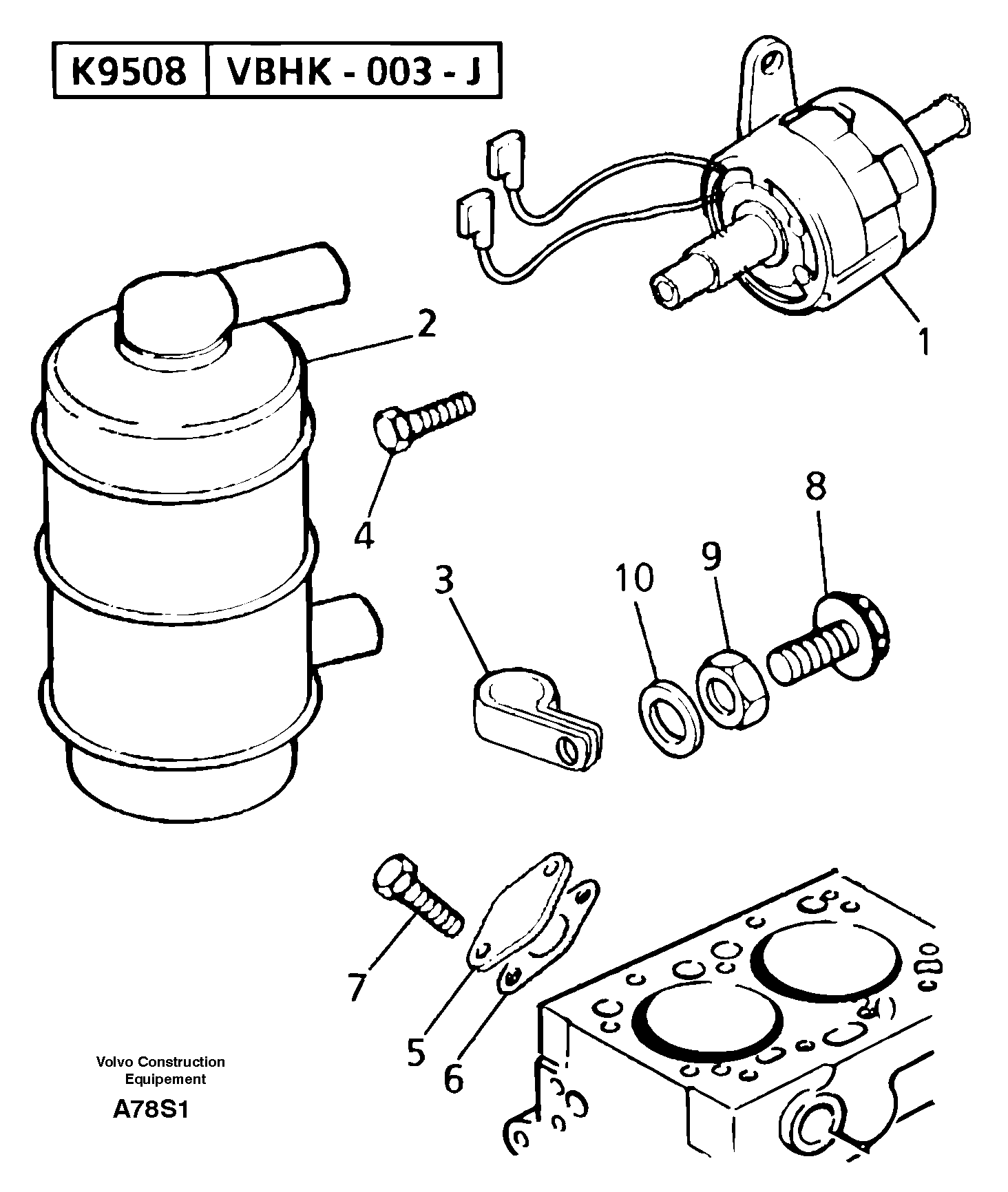 Low pressure fuel system — volvo parts diagram