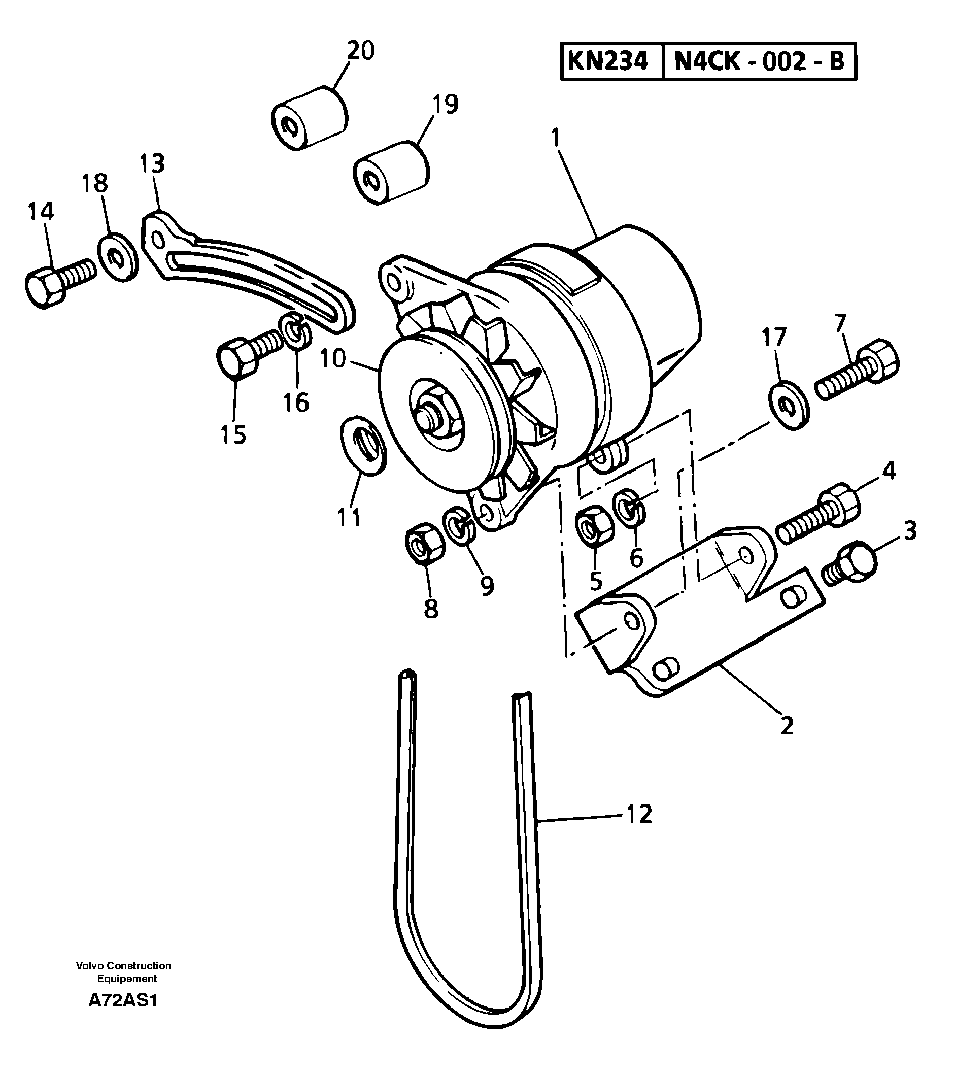 Alternator installation — volvo parts diagram