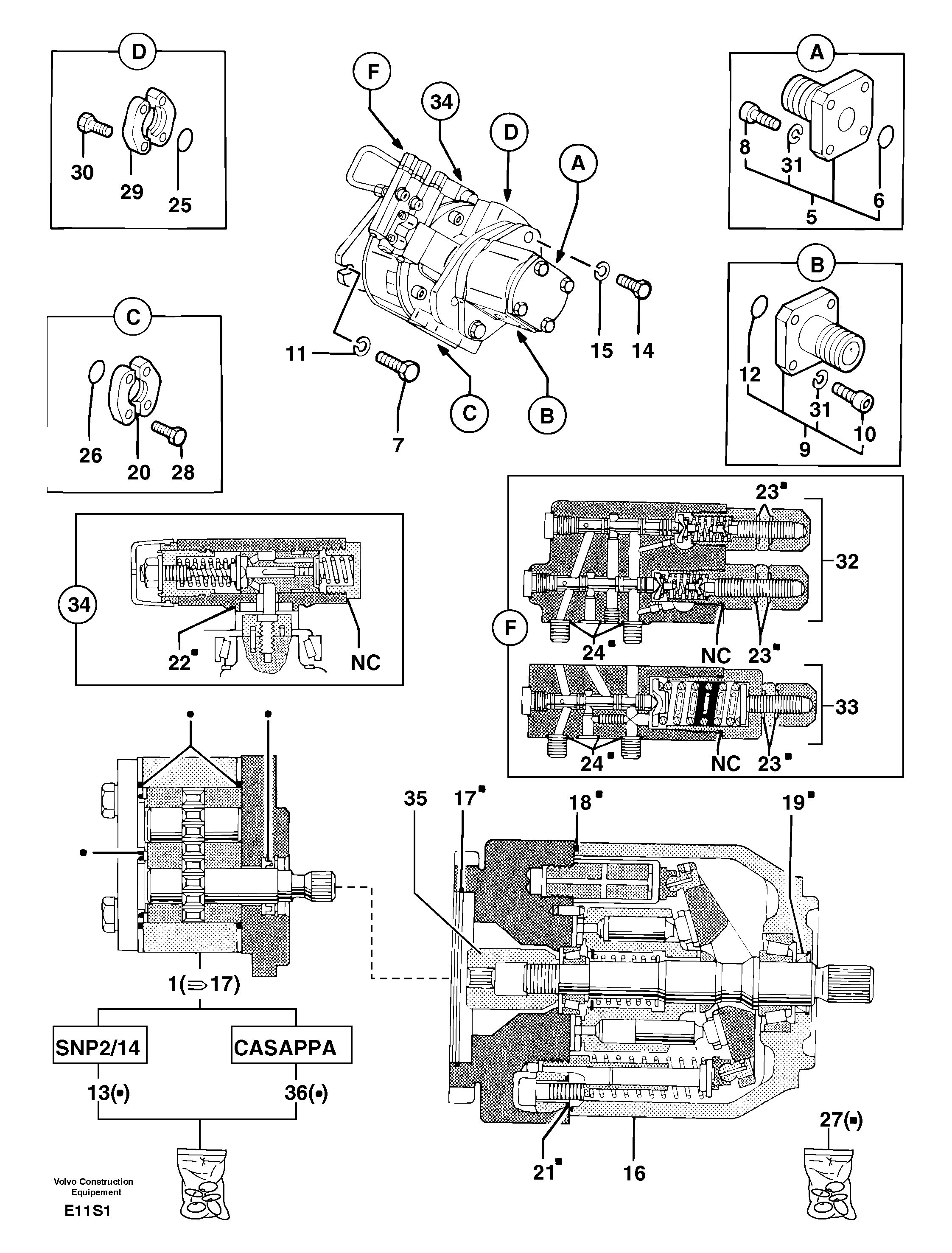 Hydraulic pump — volvo parts diagram