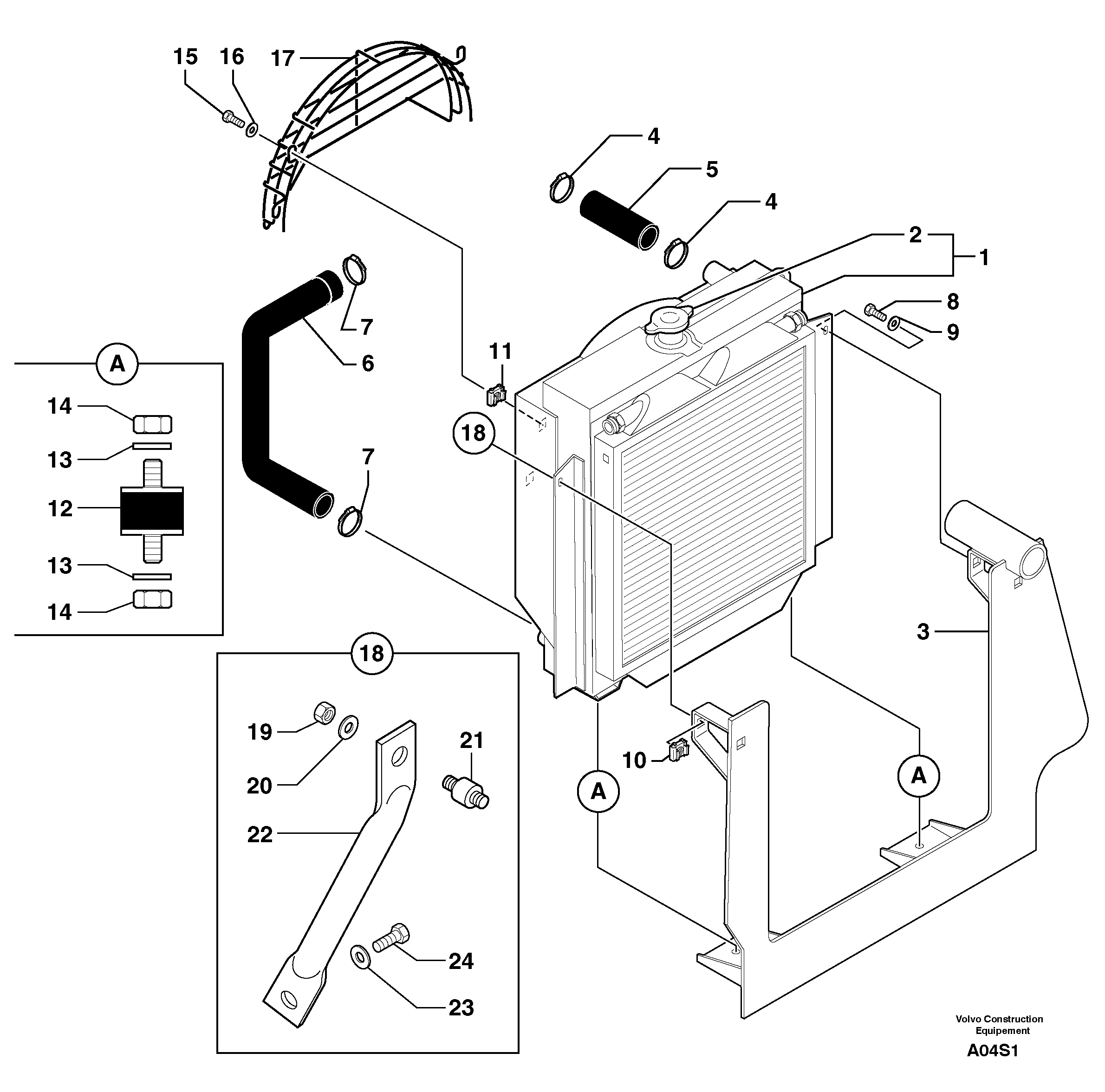 Radiator ( water ) / oil cooler — volvo parts diagram