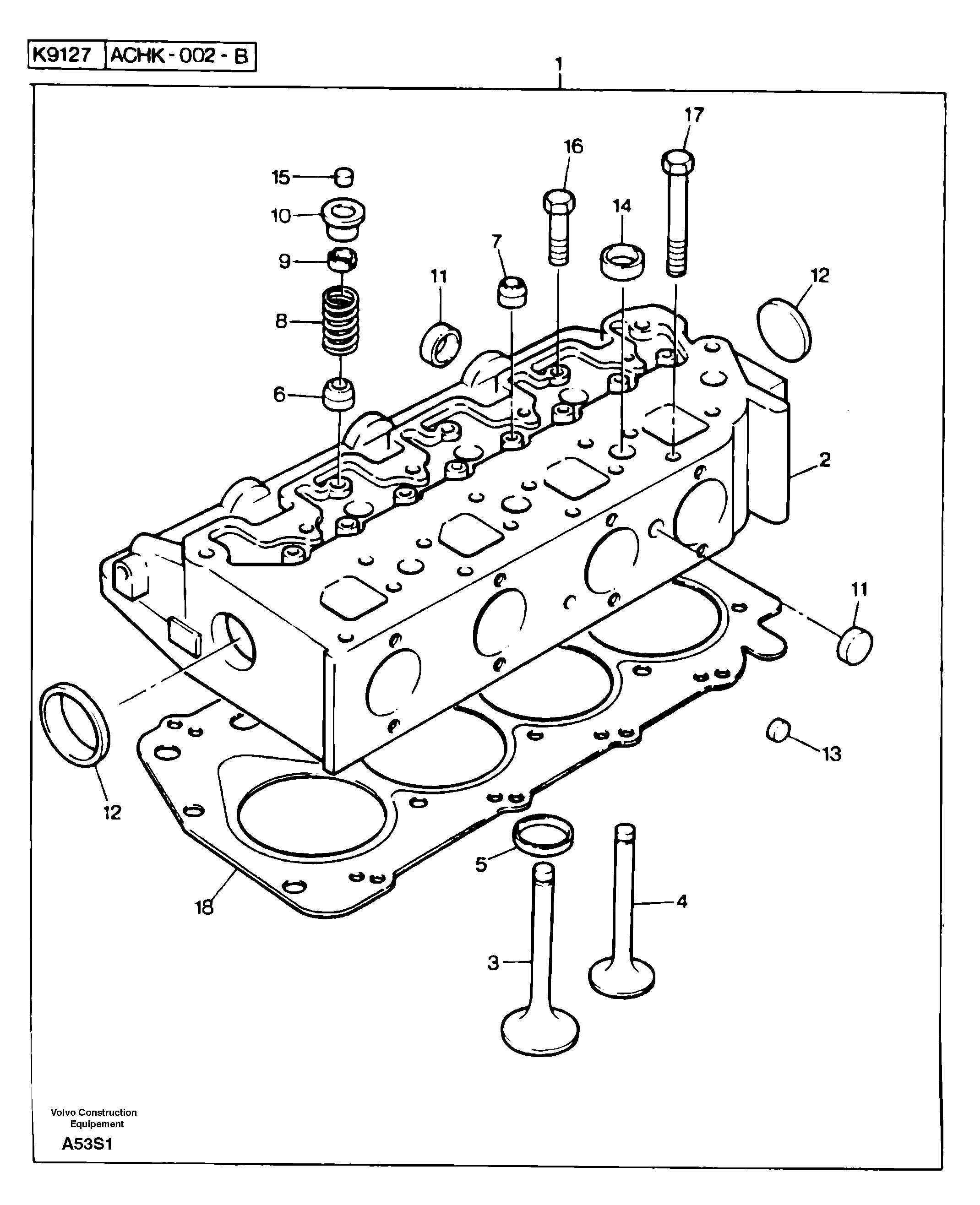 Cylinder head — volvo parts diagram