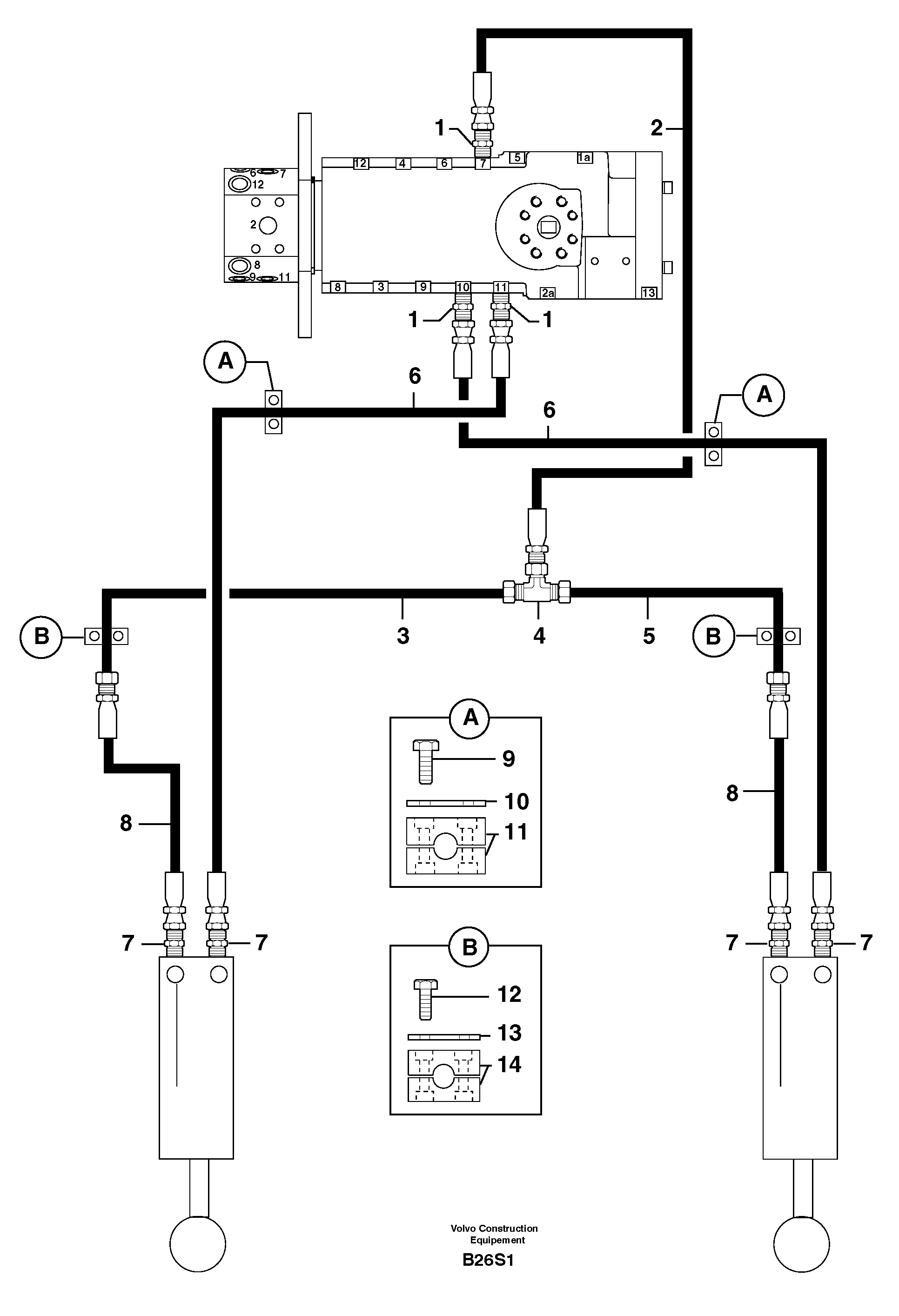Hydr. circuit. ( dozer blade ) — volvo parts diagram