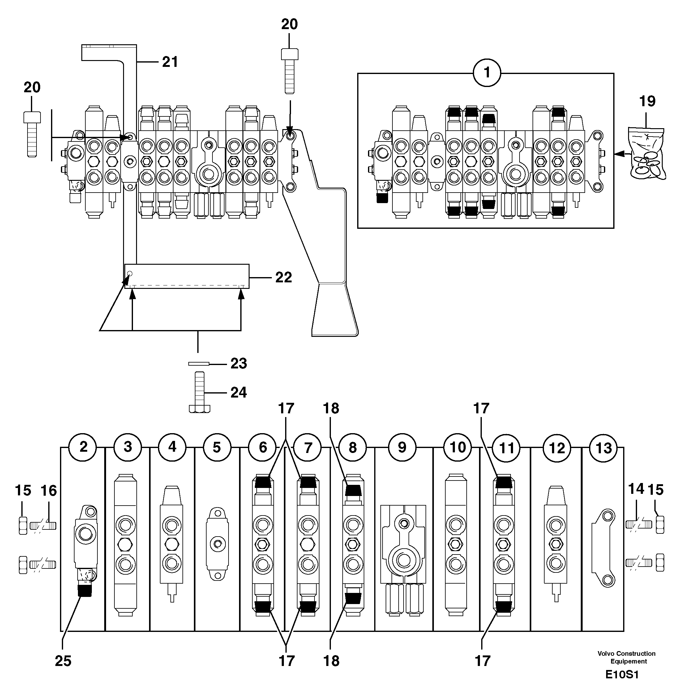 Control valve : 8 spools — volvo parts diagram