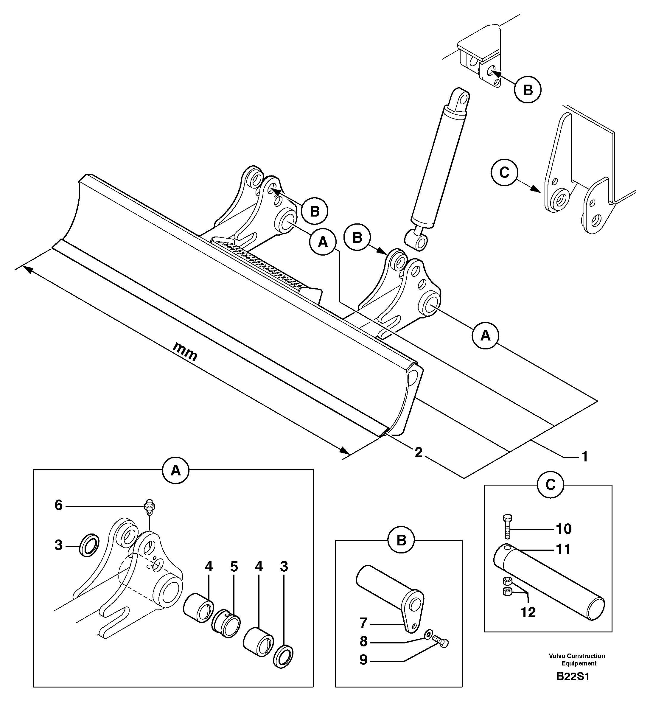 Dozer blade — volvo parts diagram
