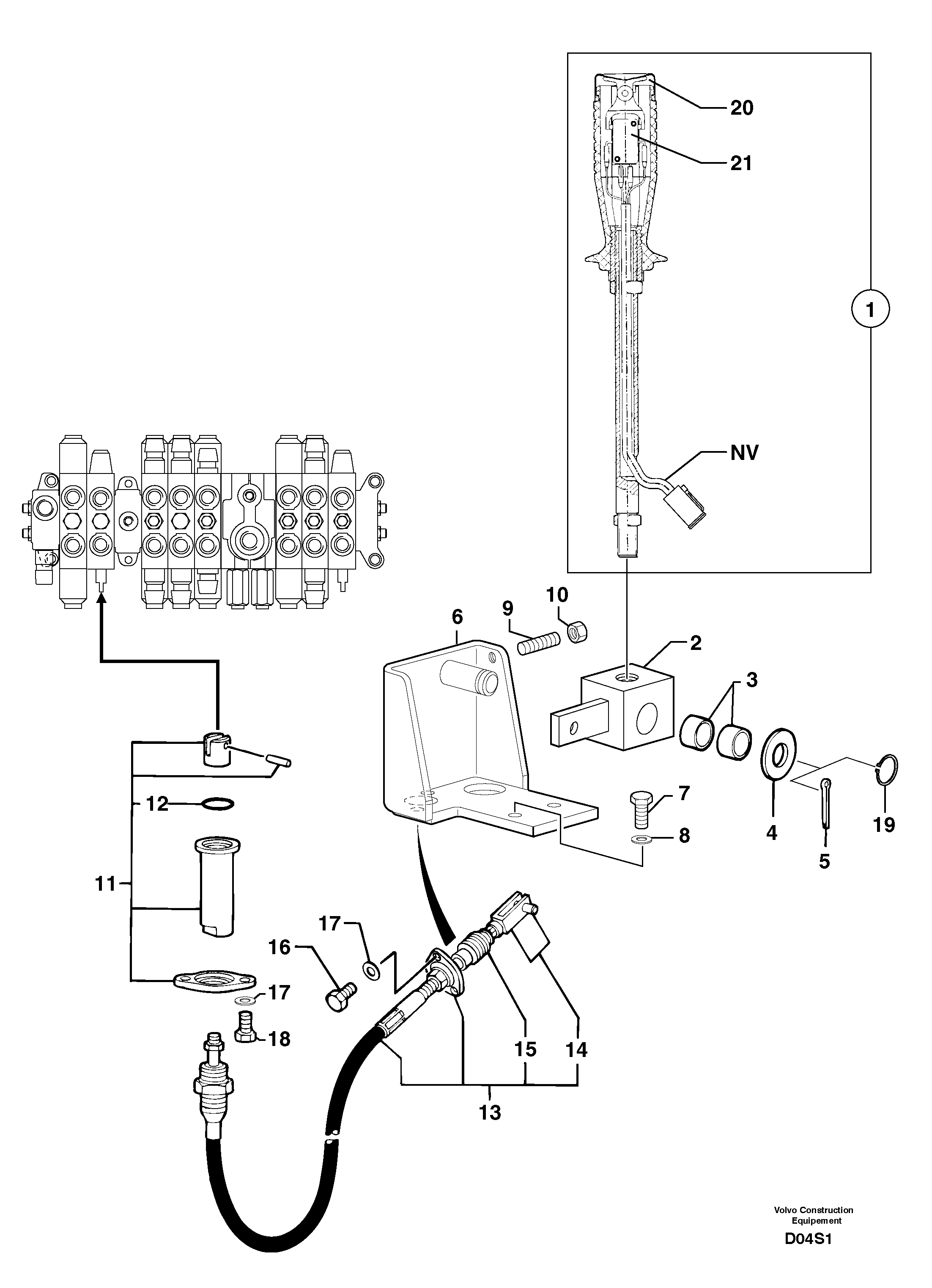 Control lever : stabiliser — volvo parts diagram
