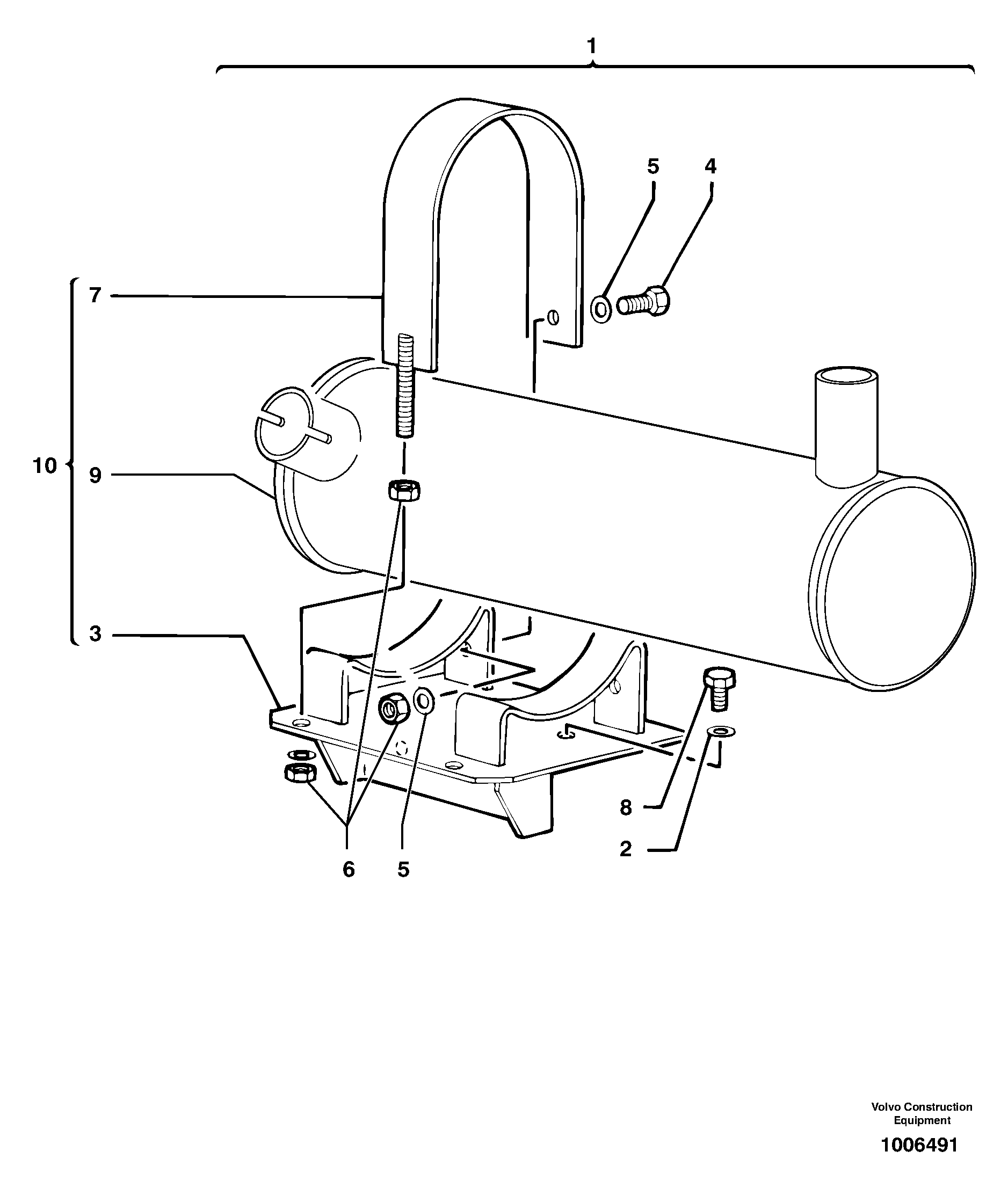 Muffler with catalytic exhaust — volvo parts diagram