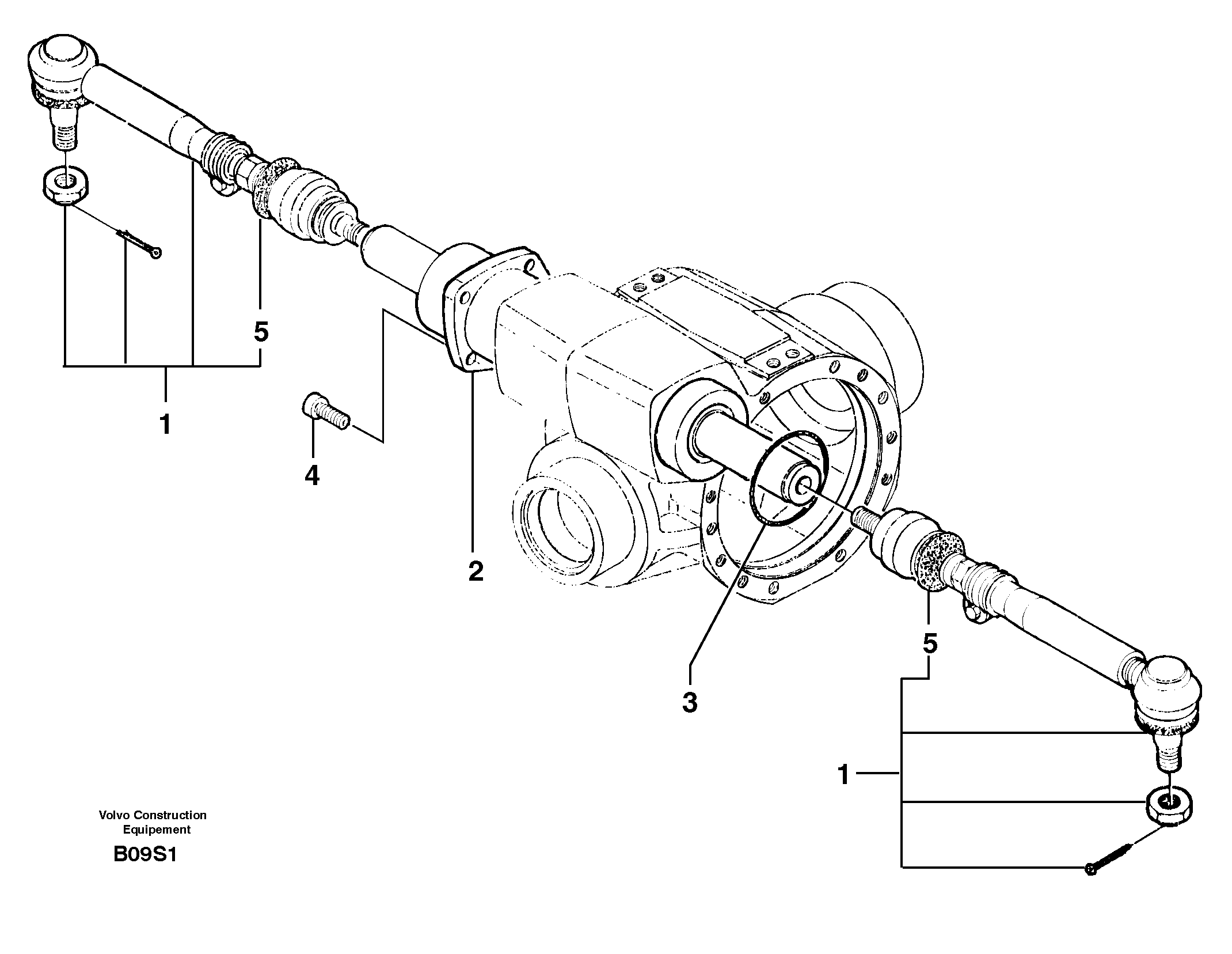 Front axle ( 1660 ) : steering linkage — volvo parts diagram