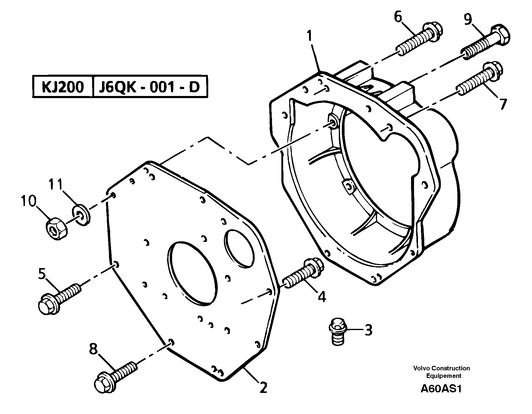 Flywheel housing — volvo parts diagram
