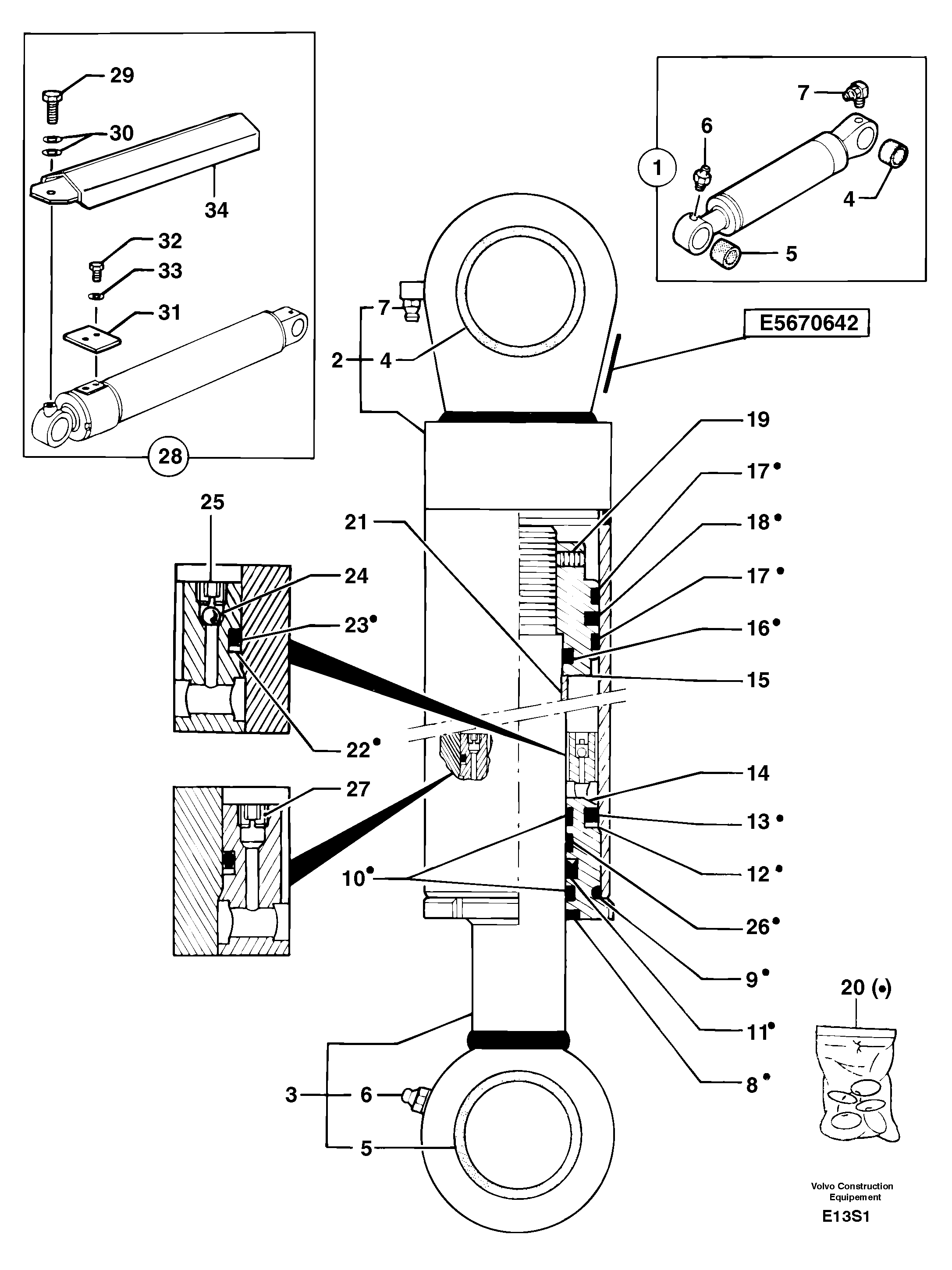 Boom cylinder — volvo parts diagram