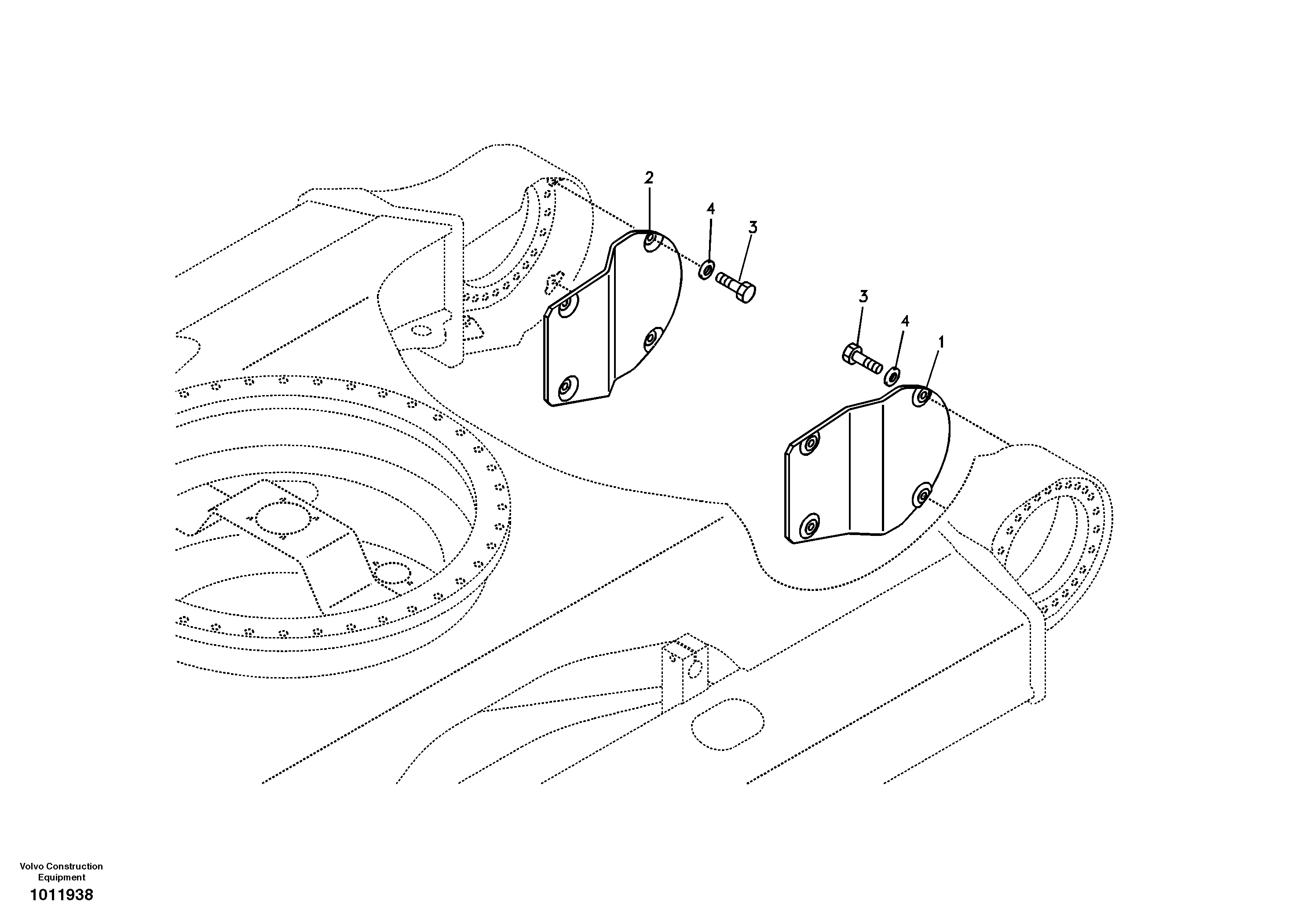 Protective plate for travel motor — volvo parts diagram