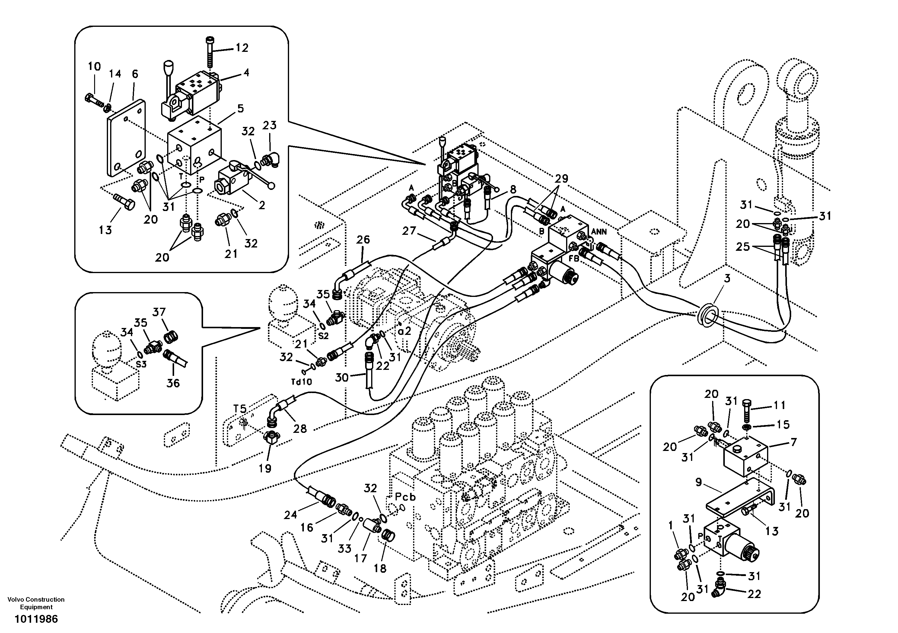 Working hydraulics, Removal Counterweight. — volvo parts diagram