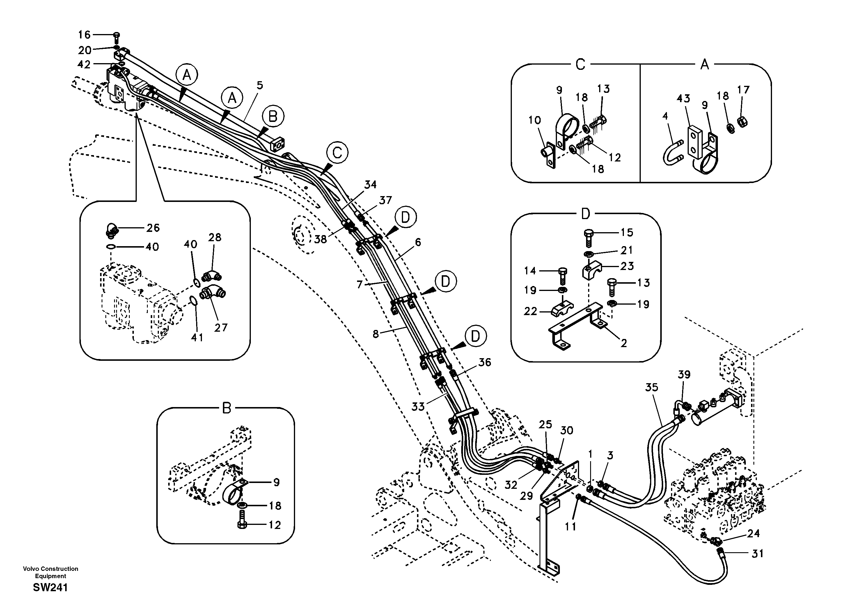 Working hydraulic, dipper arm rupture — volvo parts diagram