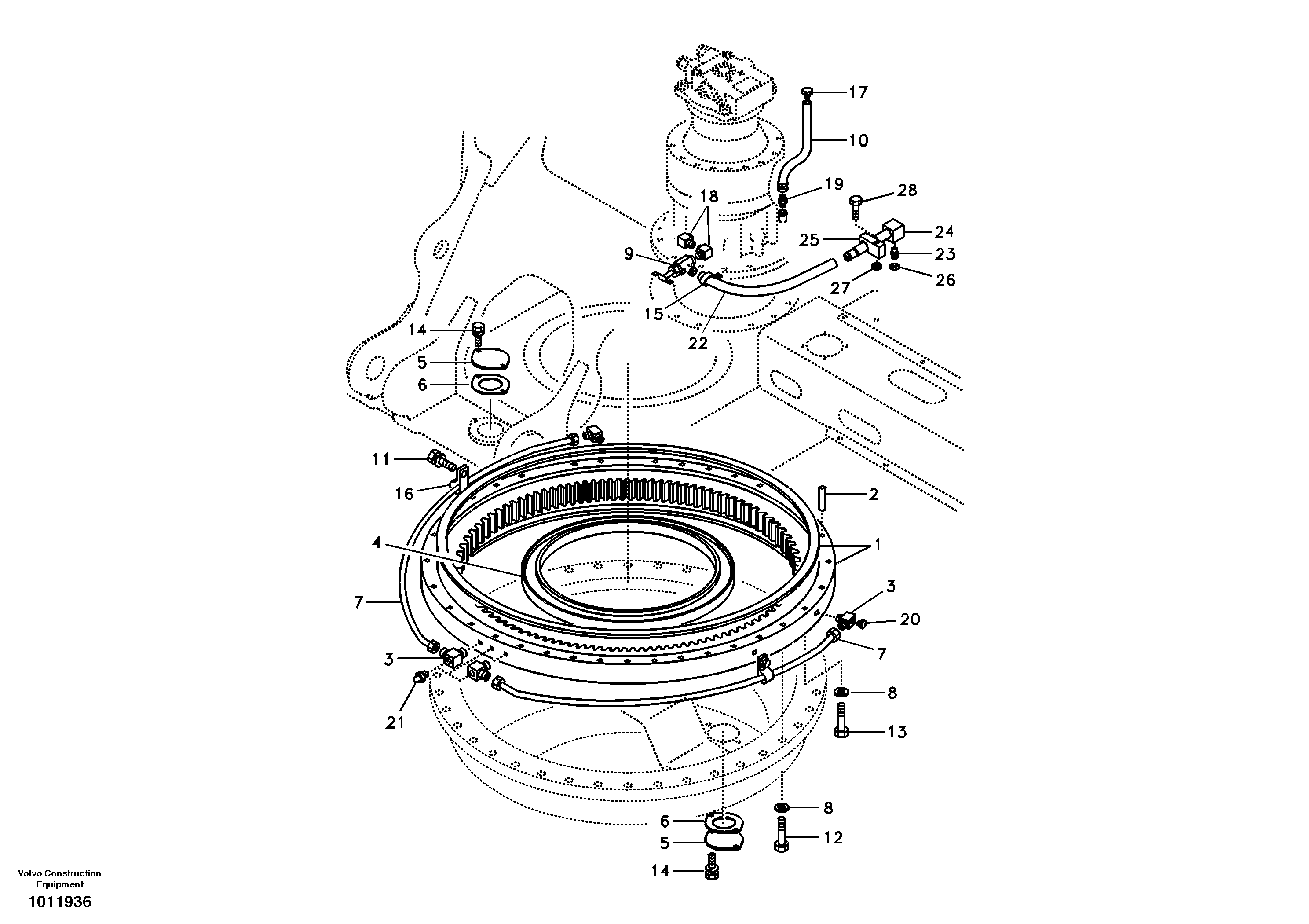 Swing system — volvo parts diagram