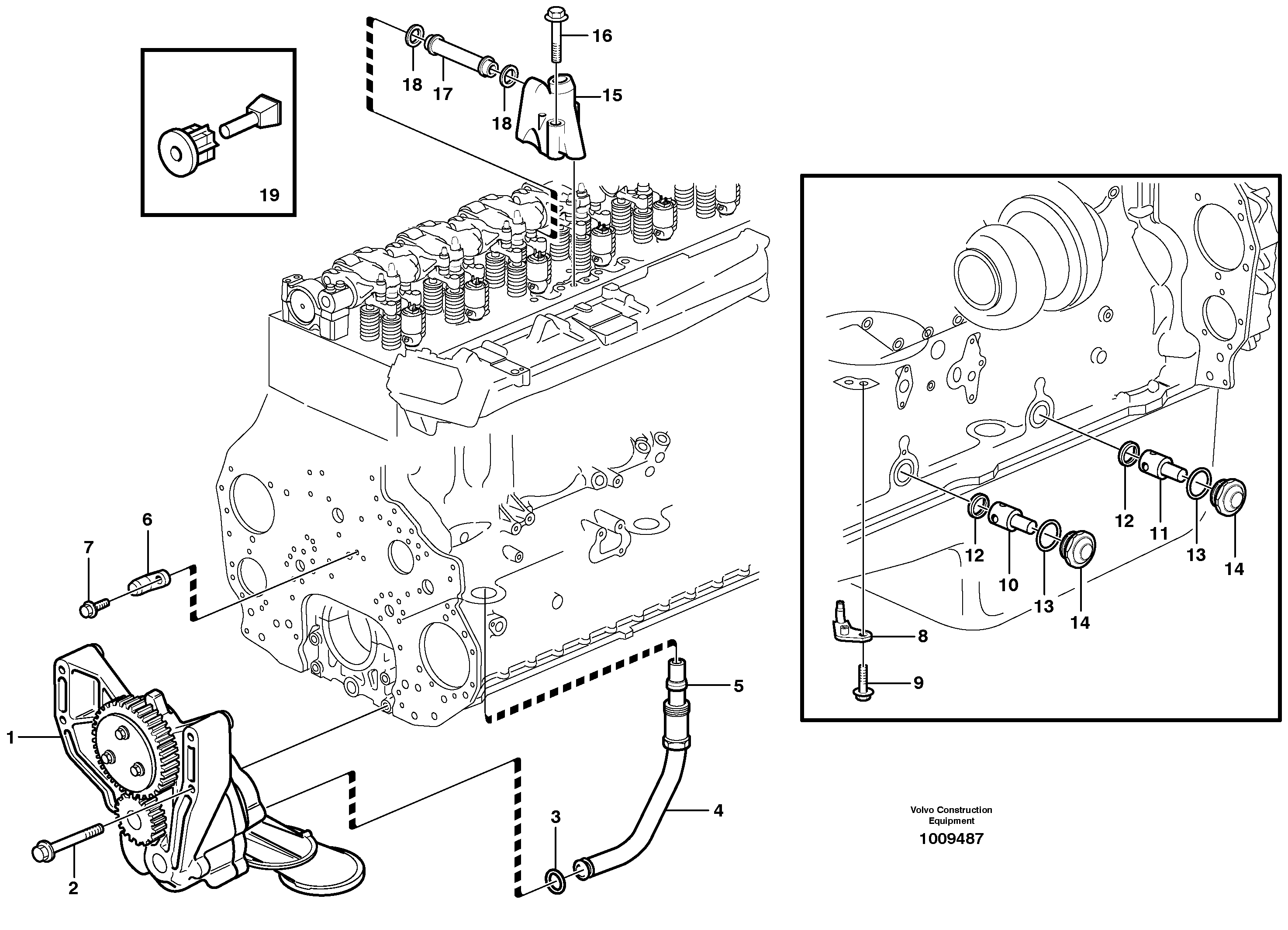 Lubricating oil system  D12C ENGINE — volvo parts diagram