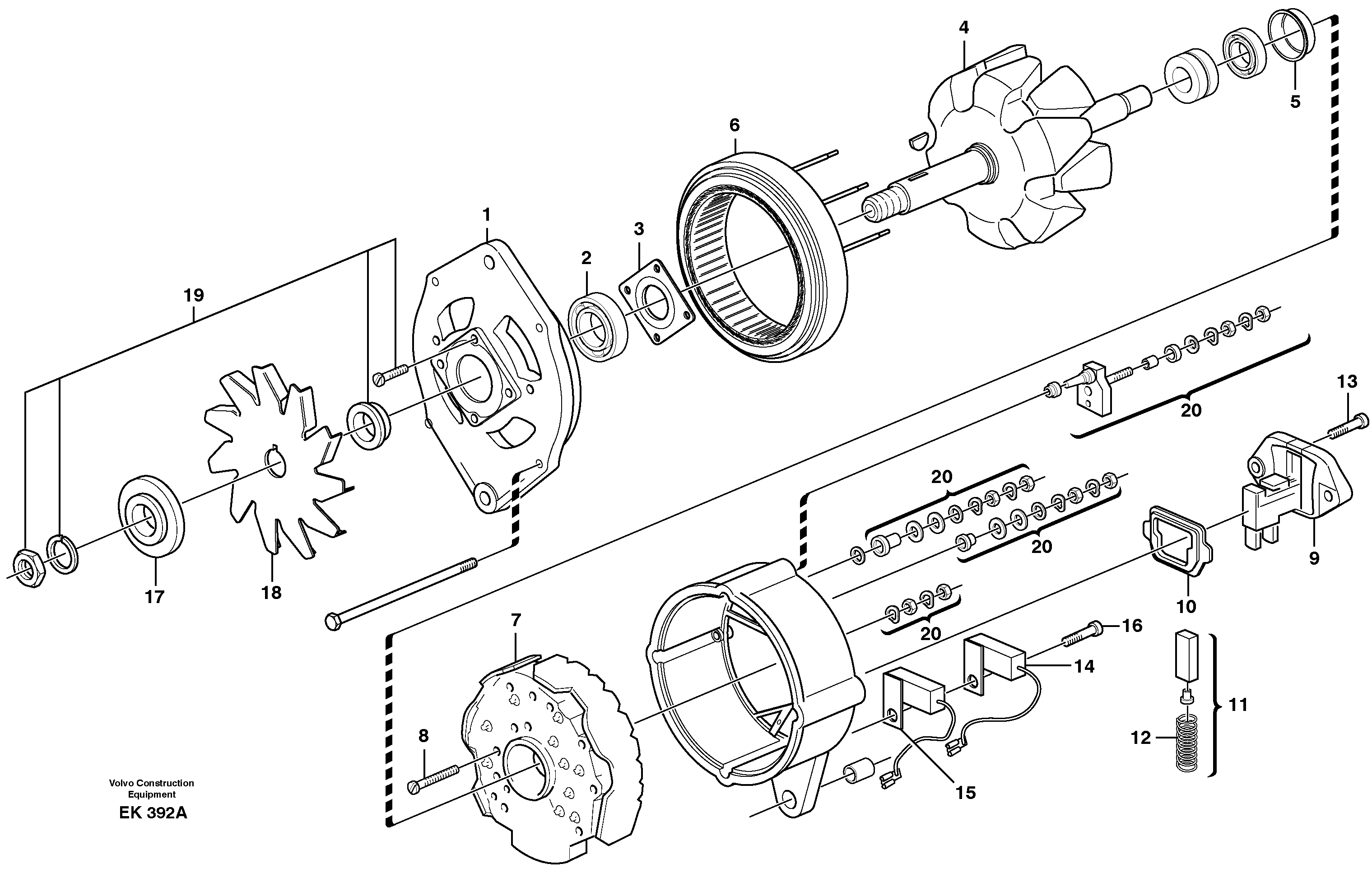 Alternator  D10B ENGINE — volvo parts diagram
