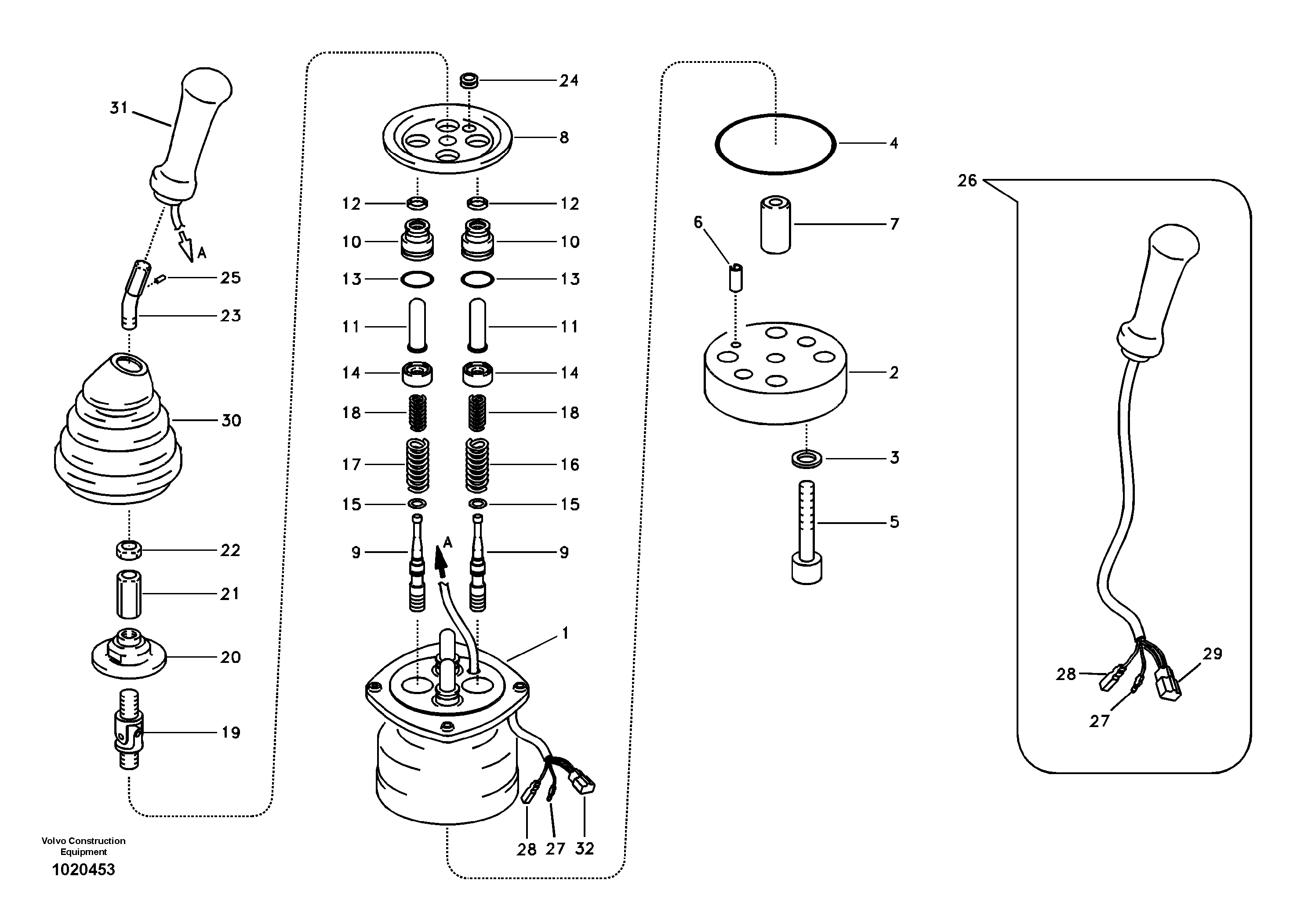 Servo system, remote control valve — volvo parts diagram