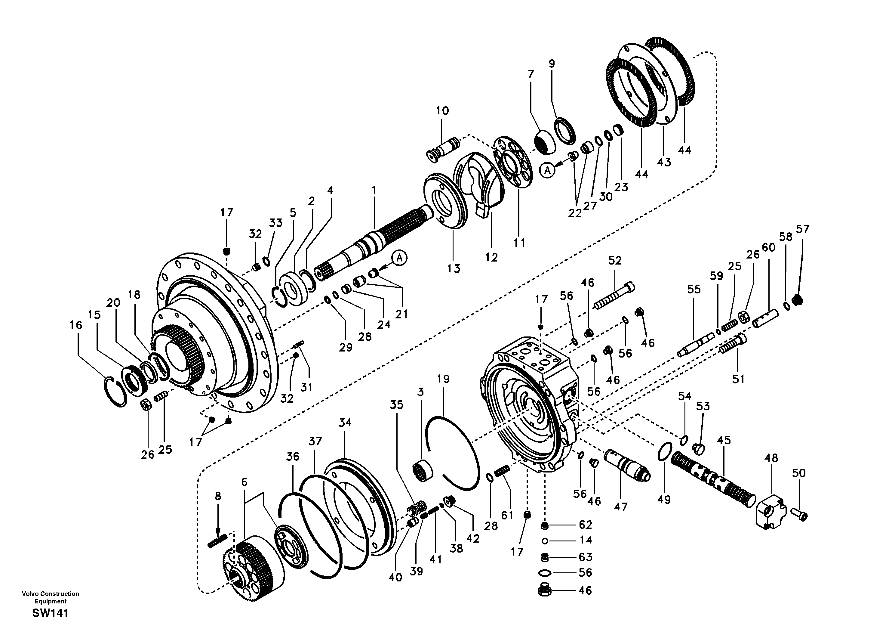 Travel motor — volvo parts diagram