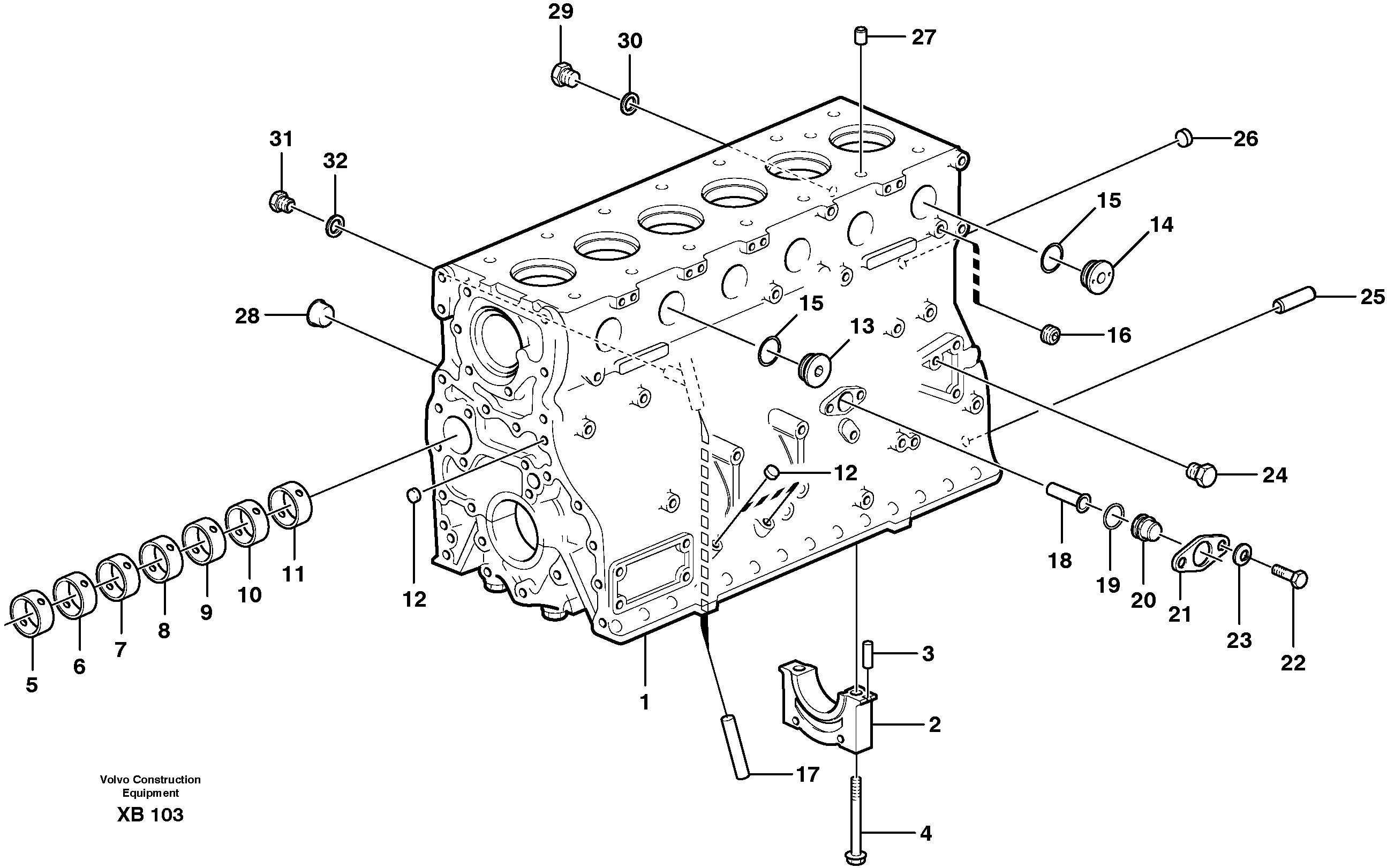 Cylinder block  D10B ENGINE — volvo parts diagram