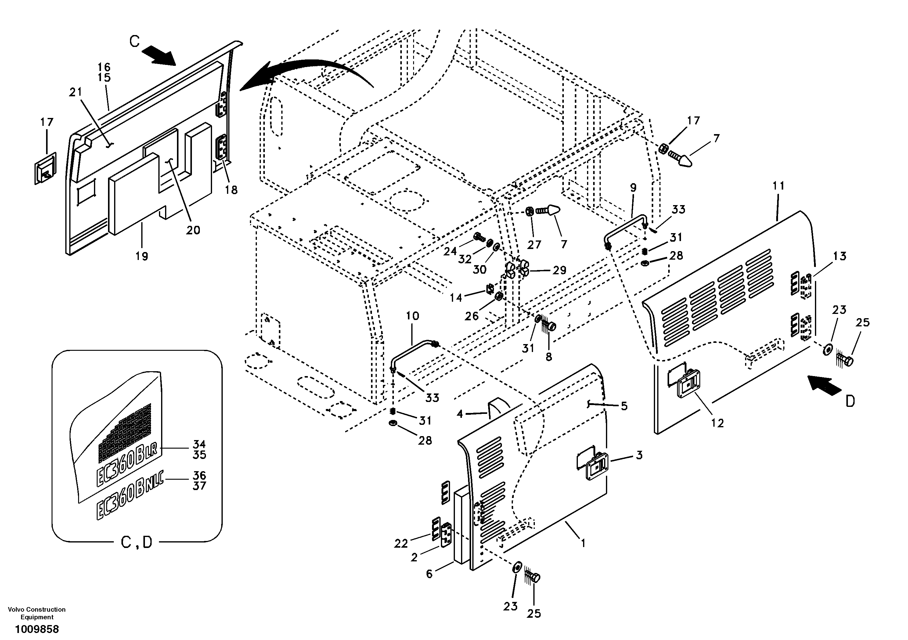 Door, side  D12C ENGINE — volvo parts diagram