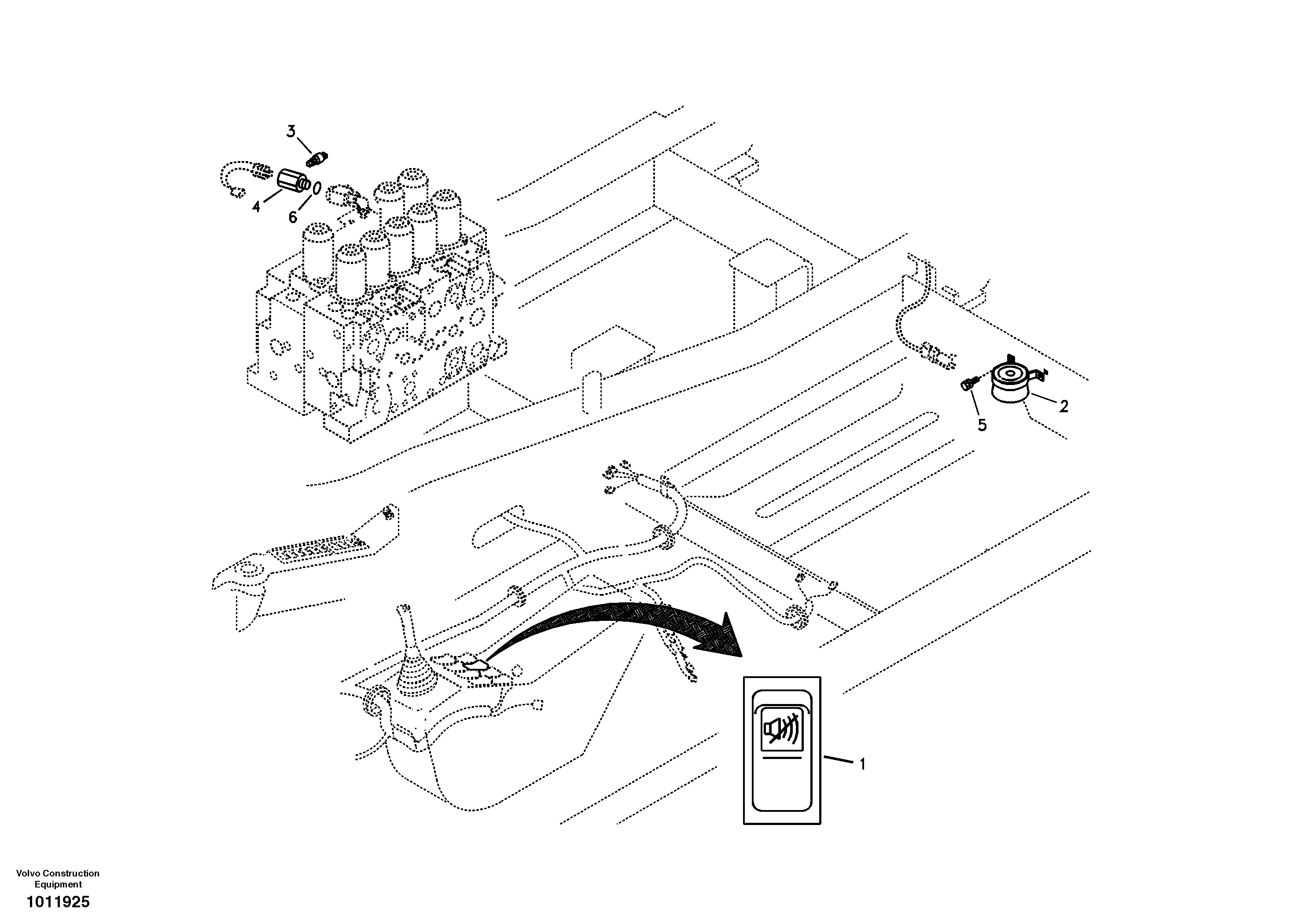 Back-up warning unit — volvo parts diagram