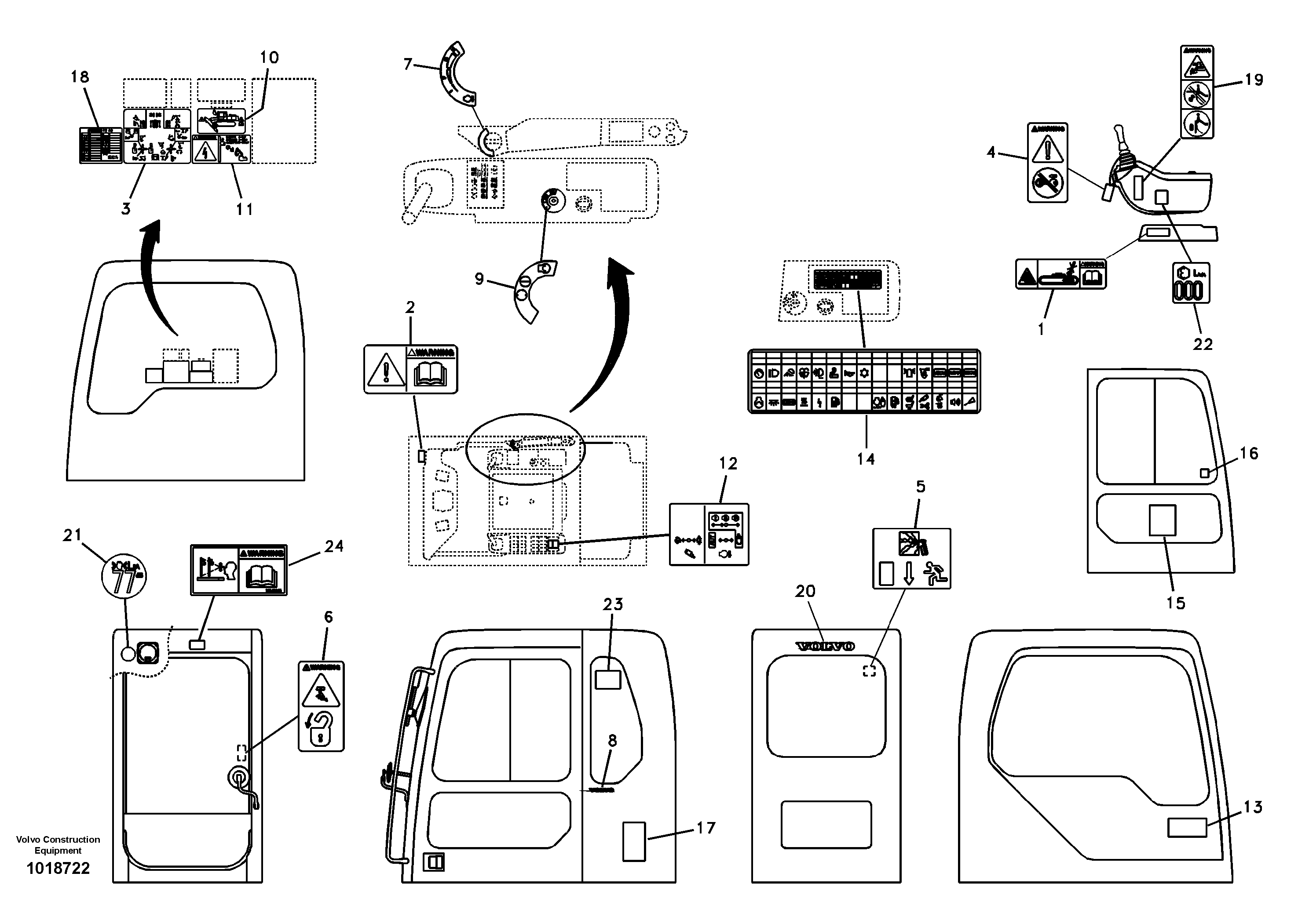 Decal, inner location  D12C ENGINE — volvo parts diagram