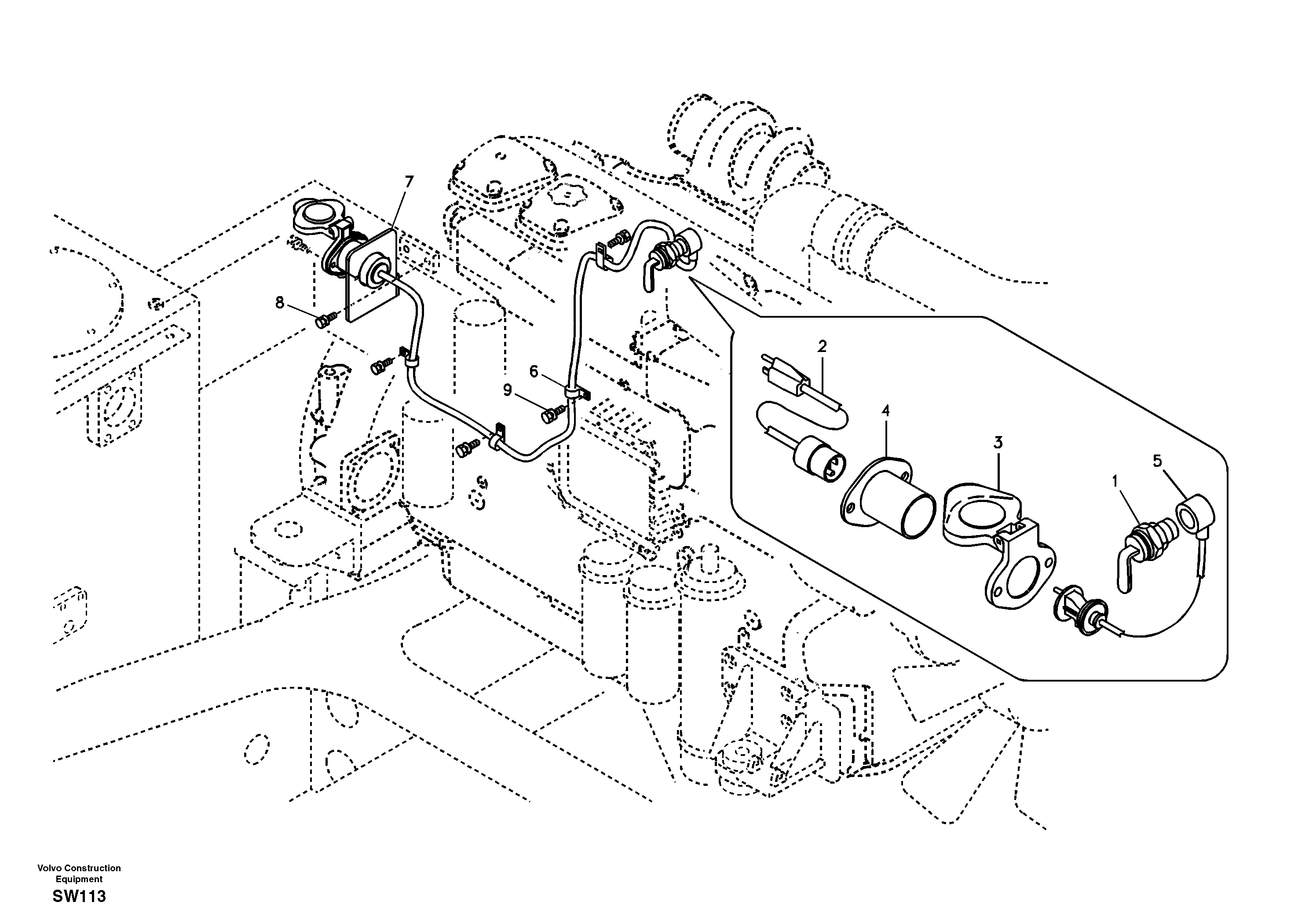 Engine block heater  D10B ENGINE — volvo parts diagram