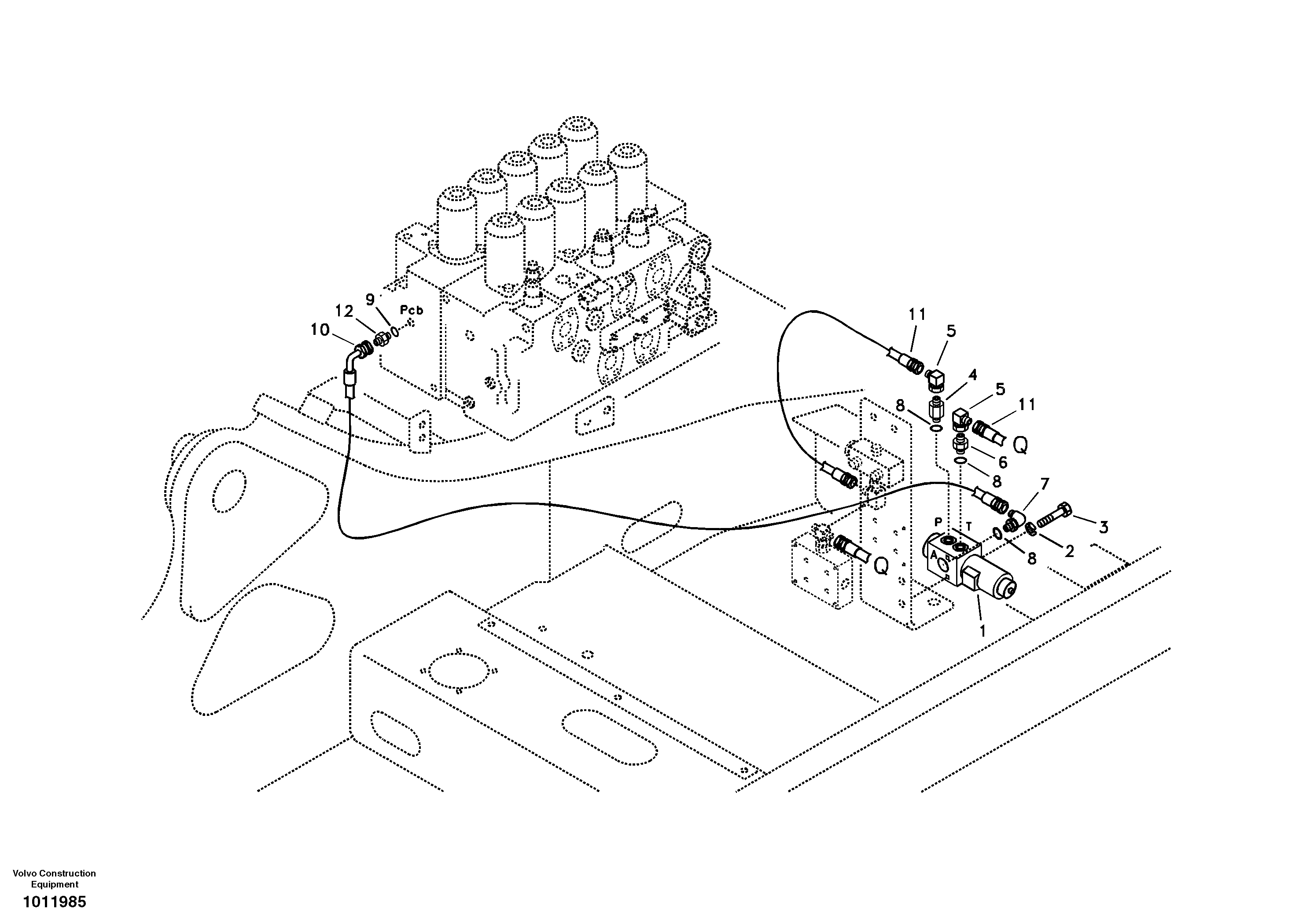 Working hydraulic, hammer and shear for 2nd pump flow — volvo parts diagram