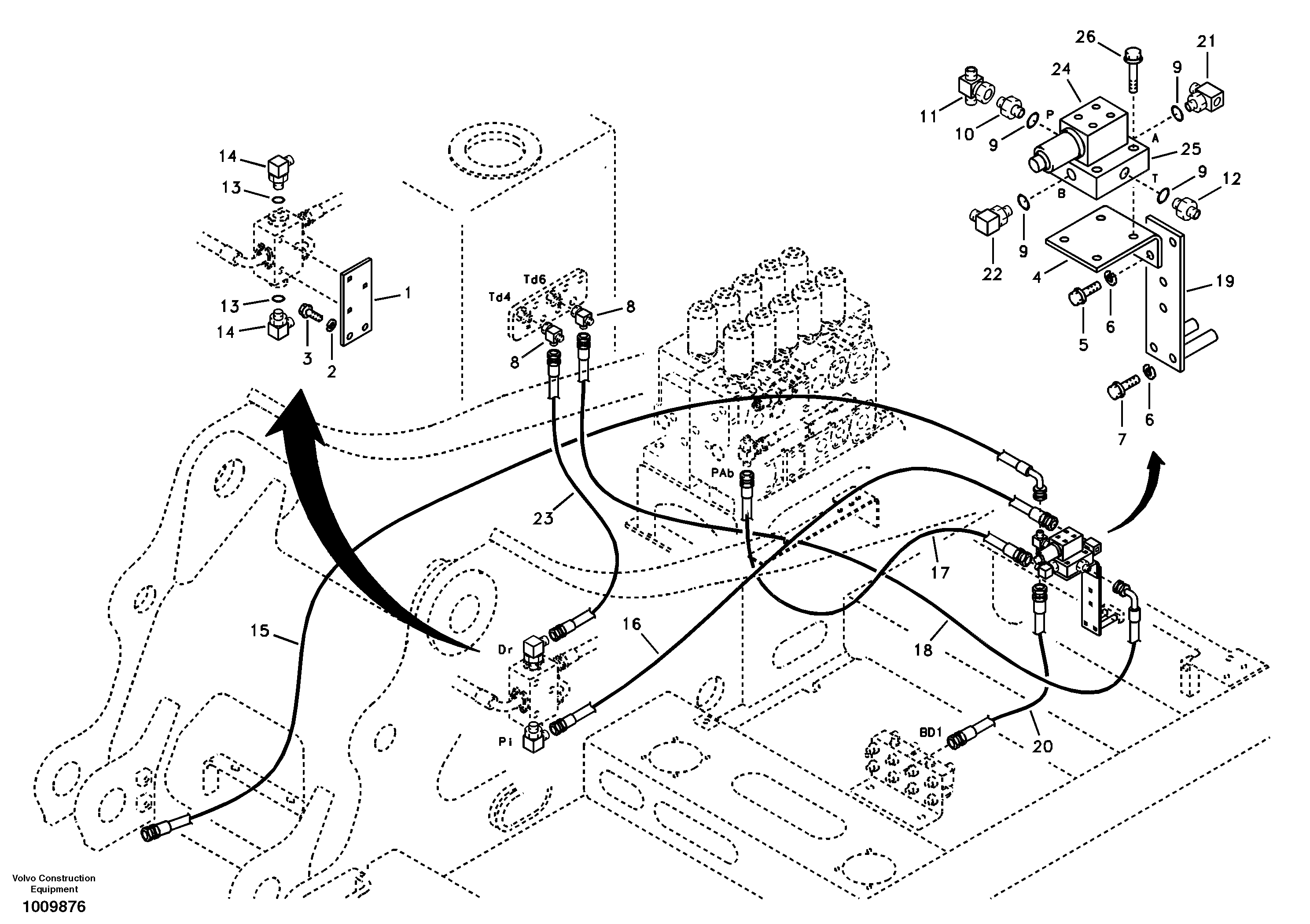 Servo system, control valve to solenoid valve — volvo parts diagram