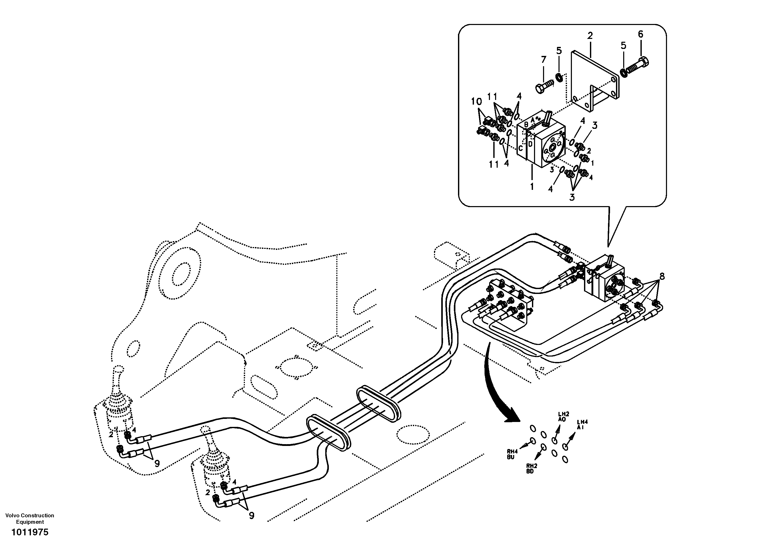 Servo system, changing lever function — volvo parts diagram