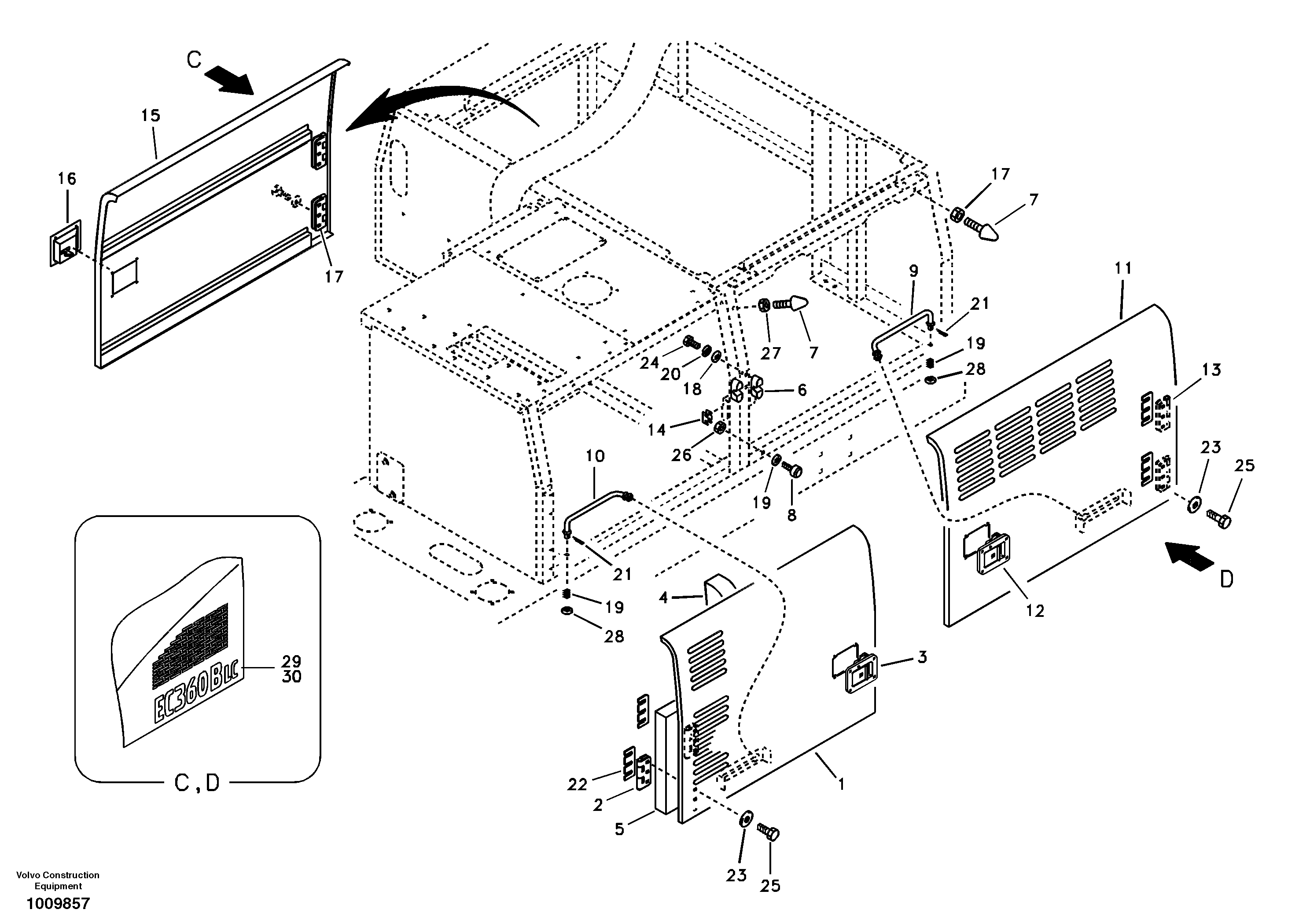 Door, side  D10B ENGINE — volvo parts diagram