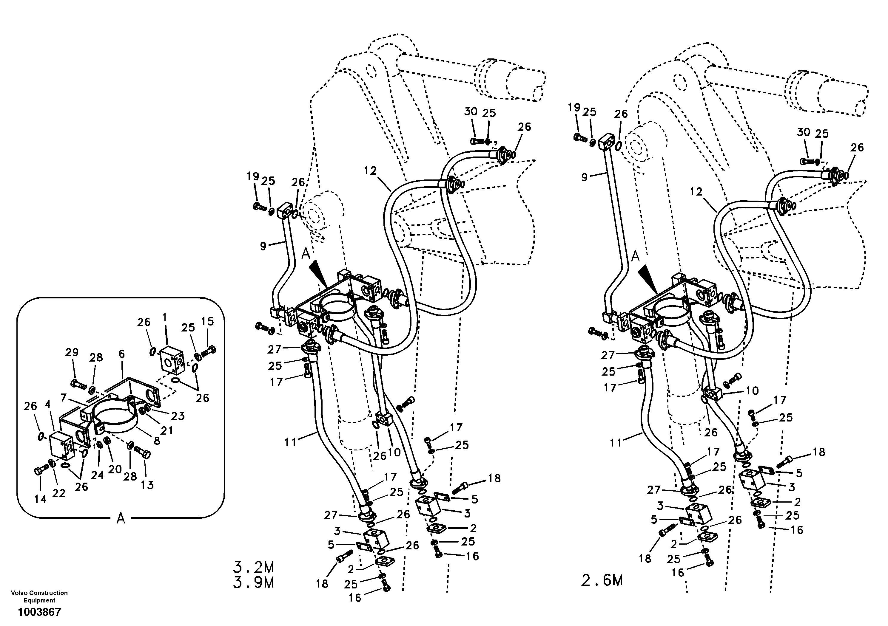 Working hydraulic, clamshell — volvo parts diagram