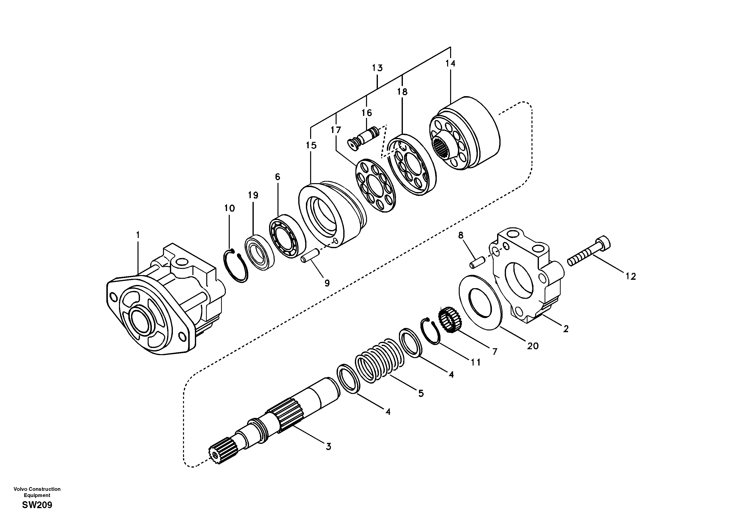 Hydraulic system, oil cooling fan motor — volvo parts diagram