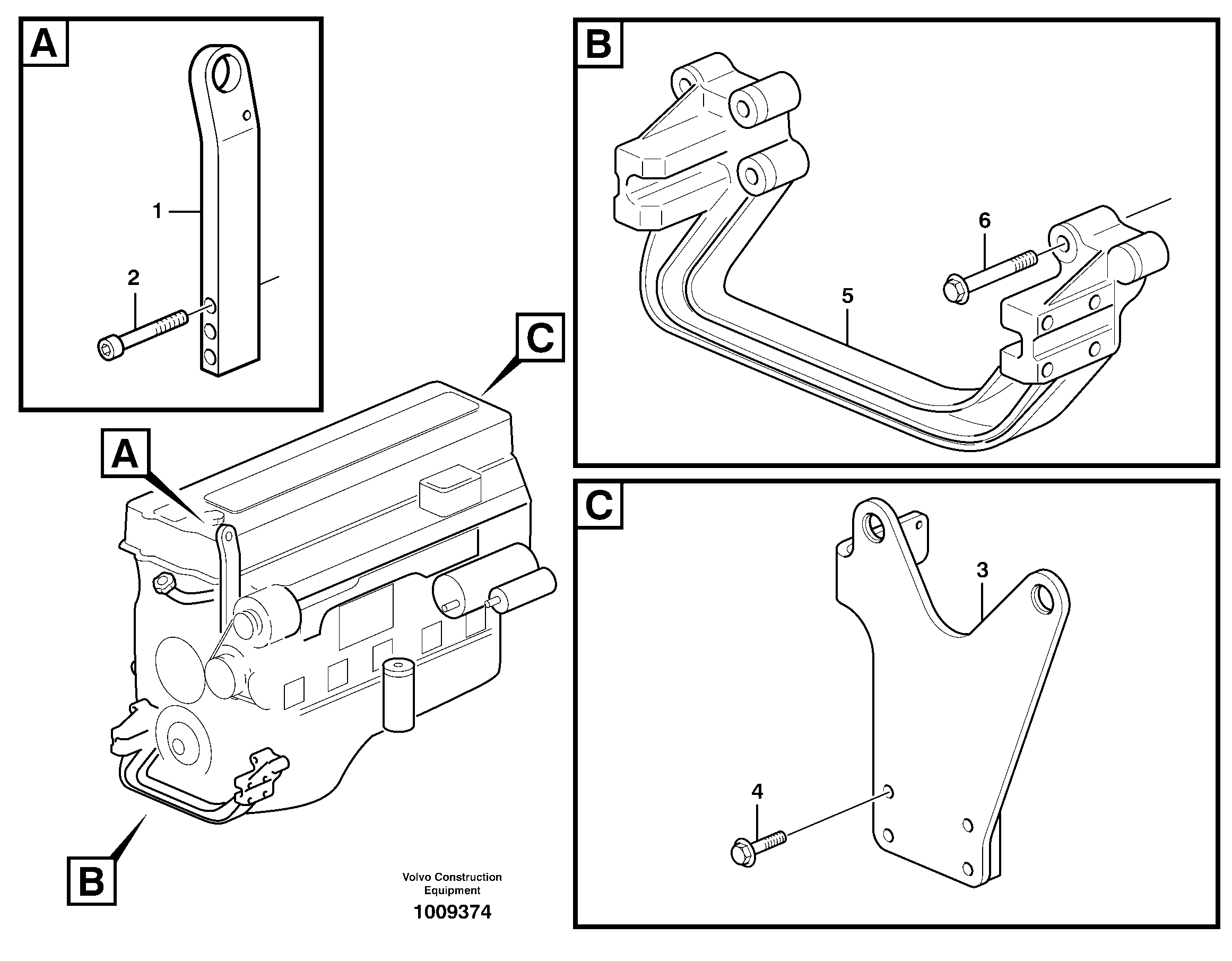 Engine mounting  D12C ENGINE — volvo parts diagram