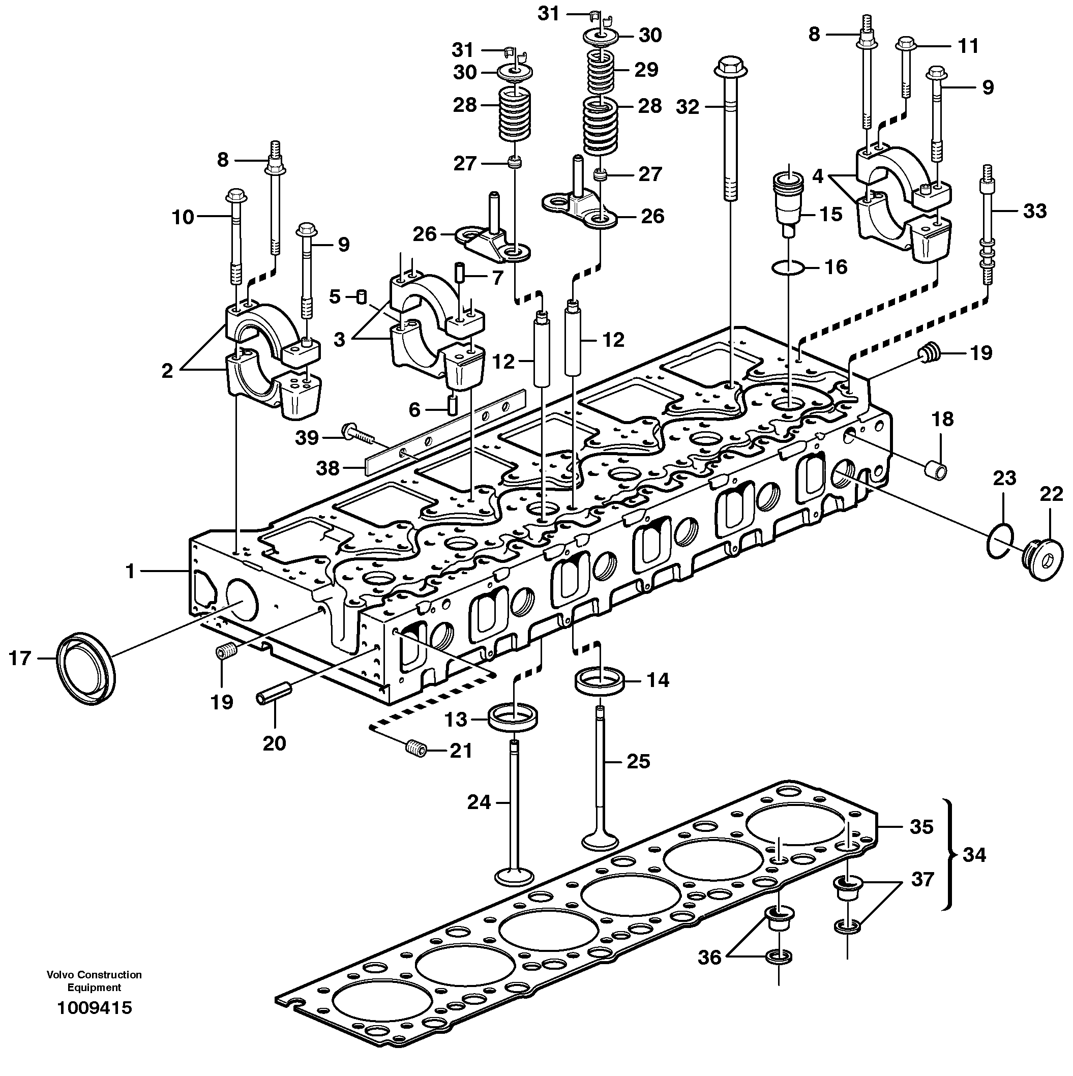 Cylinder head  D12C ENGINE — volvo parts diagram