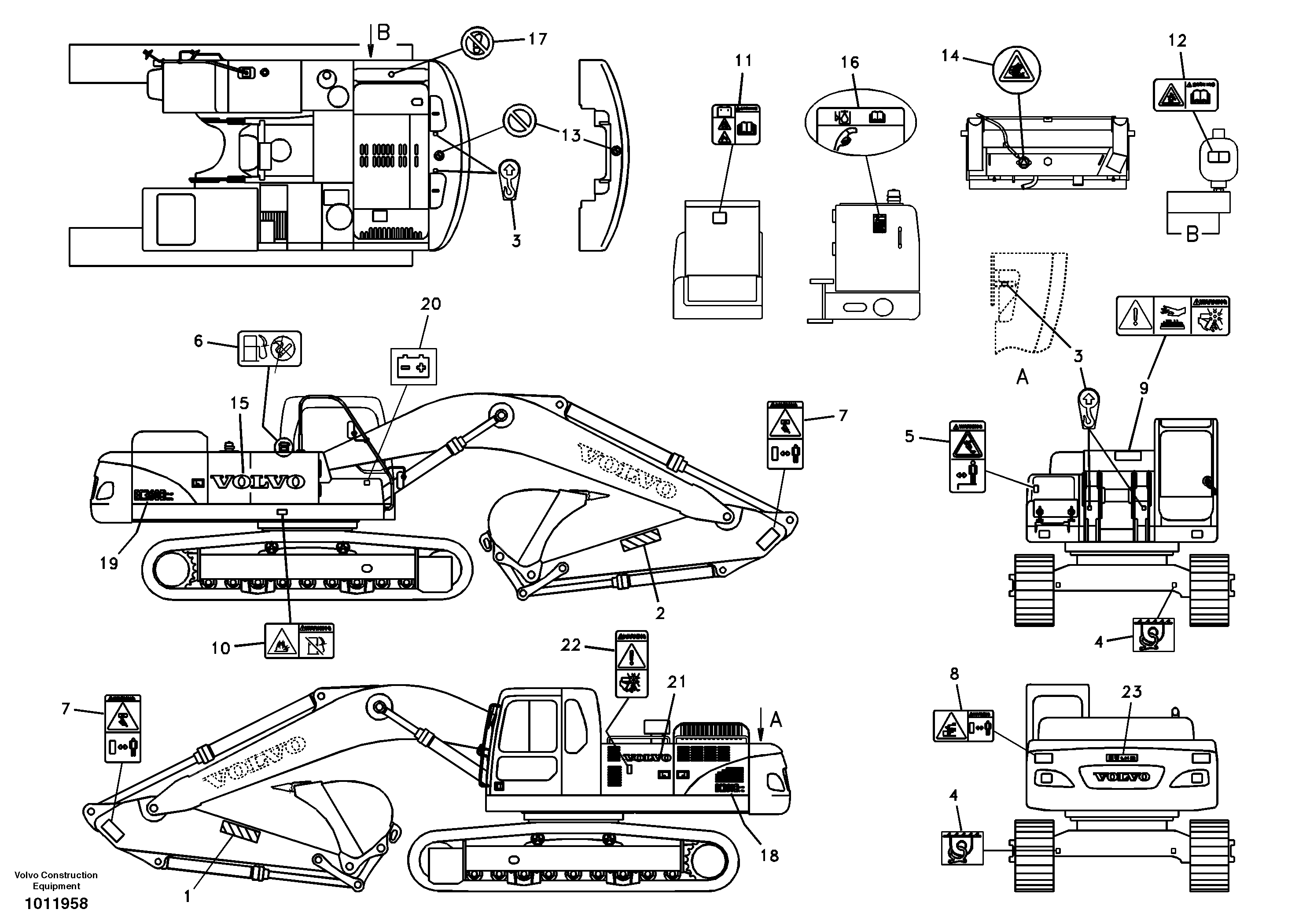 Decal, outer location — volvo parts diagram