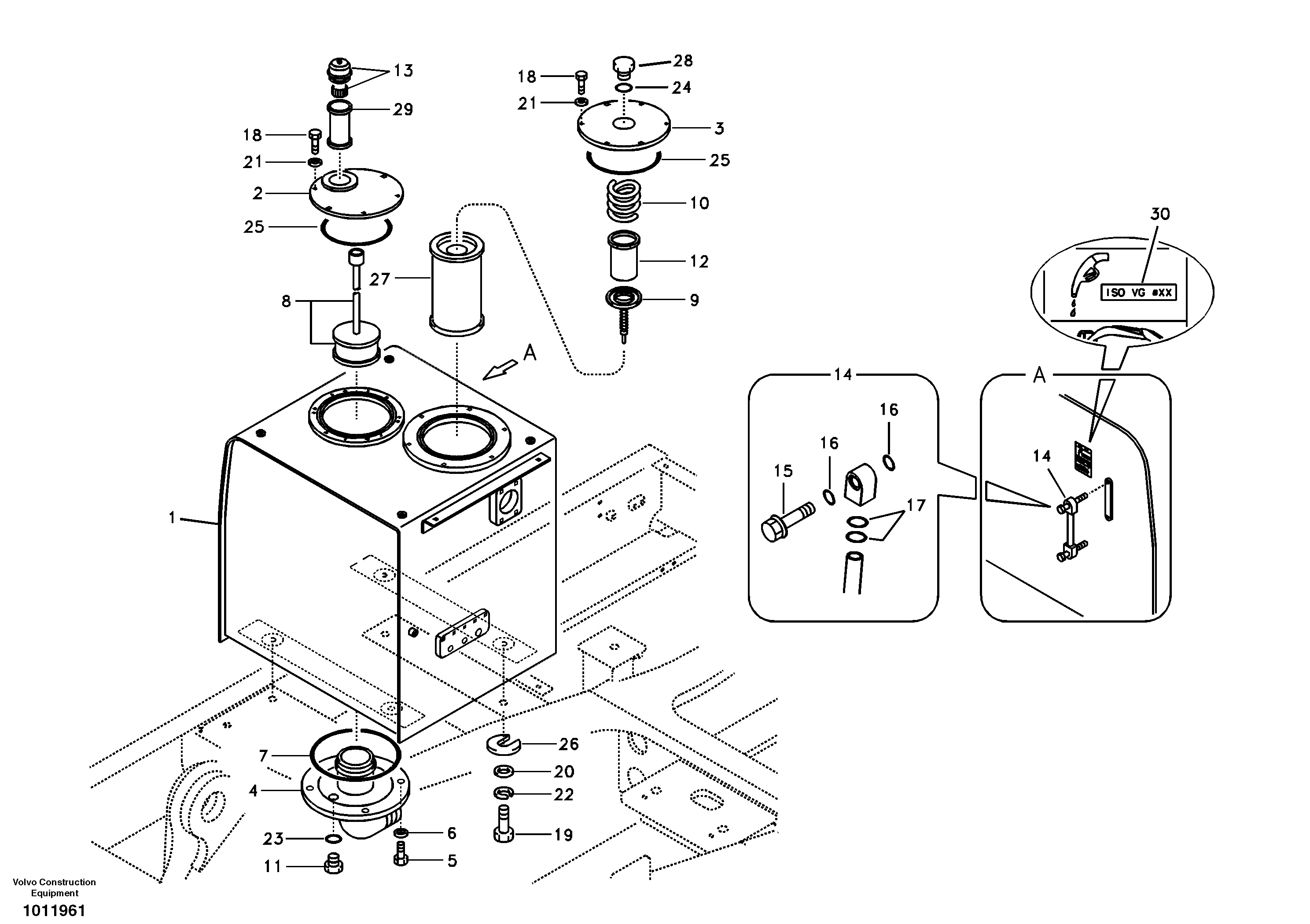 Hydraulic oil tank — volvo parts diagram