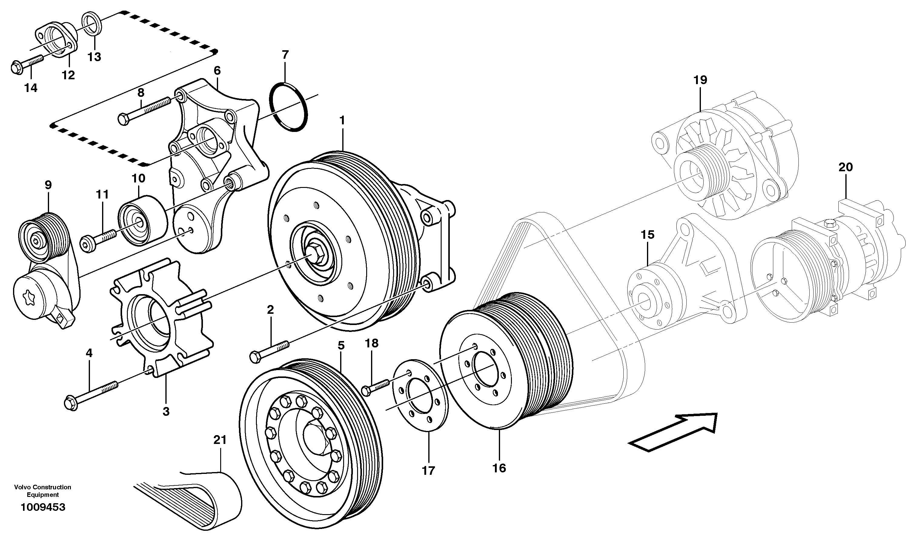 Belt transmission  D12C ENGINE — volvo parts diagram