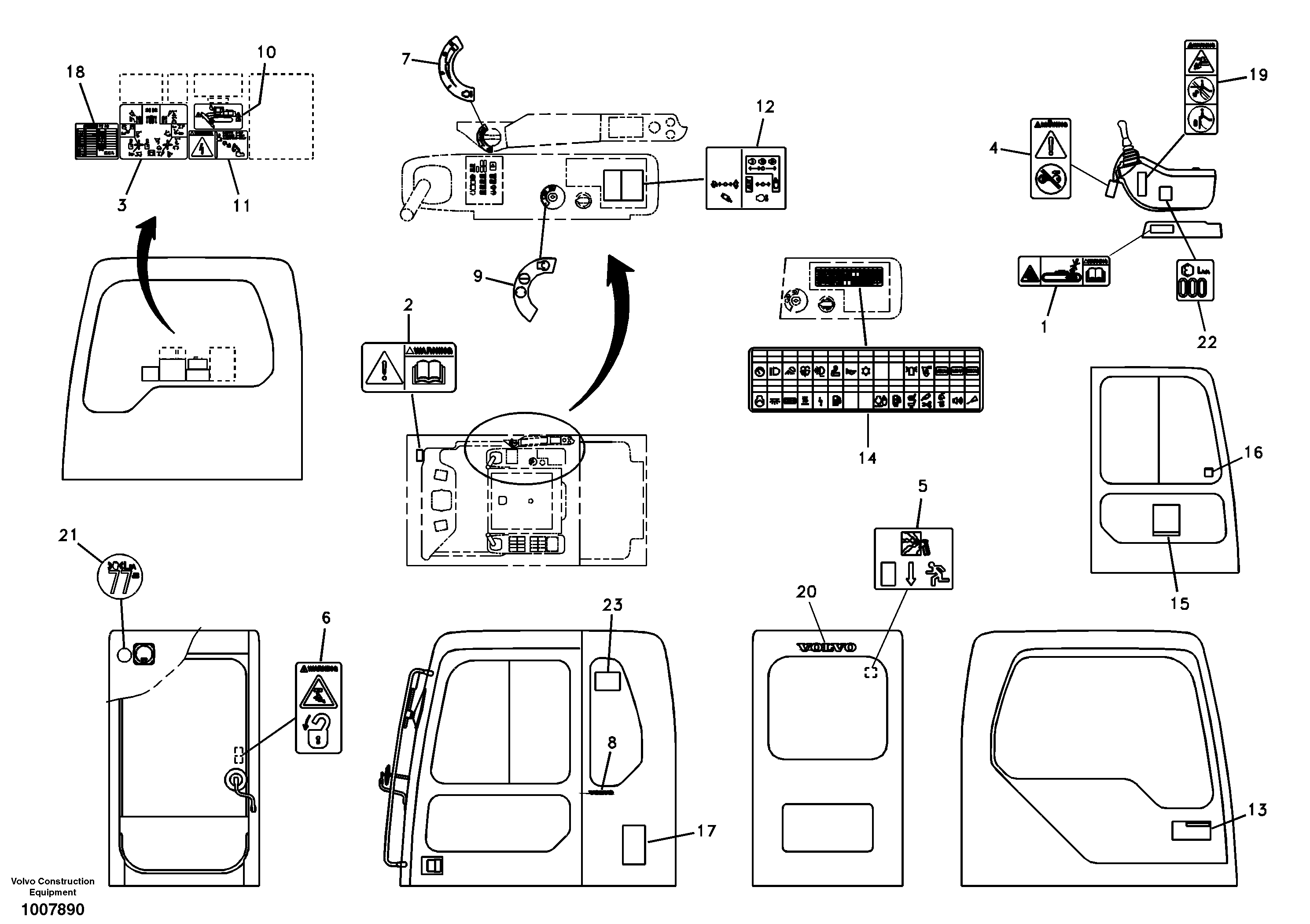 Decal, inner location — volvo parts diagram